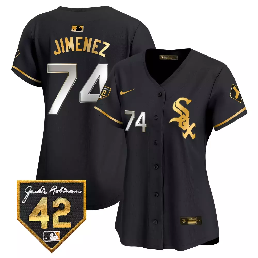 Eloy Jimenez 2024 Jackie Robinson Patch Jersey | Black Gold Men's Premier Limited Edition | For Men