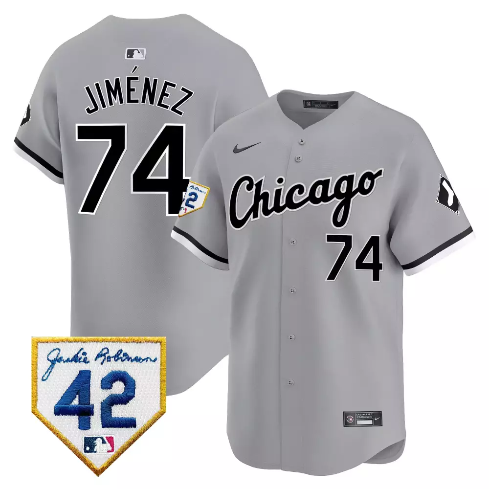 Eloy Jimenez Gray Chicago White Sox Men's Limited Jersey | 2024 Jackie Robinson Patch | For Men, Women & Youth