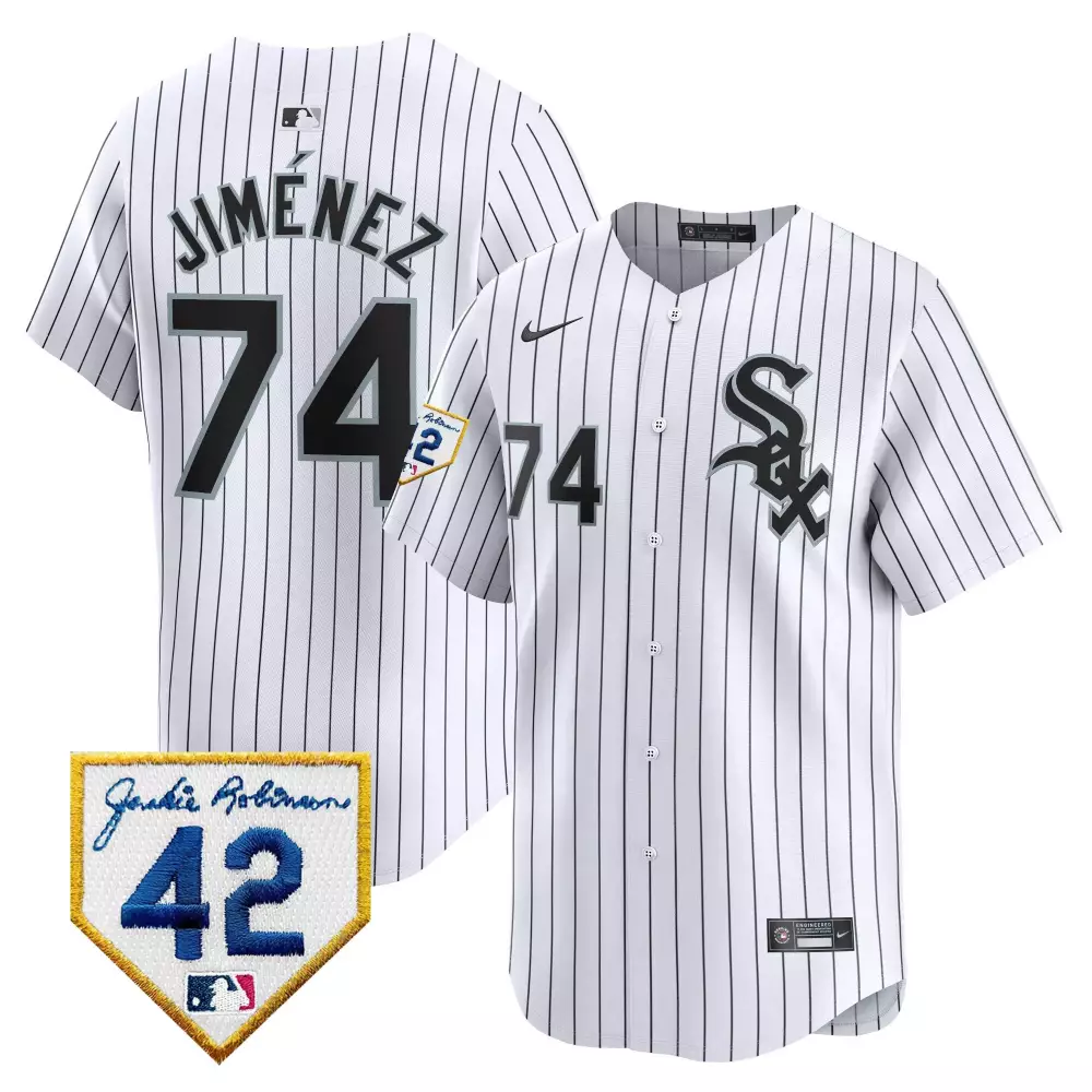 Eloy Jimenez White Chicago White Sox Men's Limited Jersey | 2024 Jackie Robinson Patch | For Men, Women & Youth