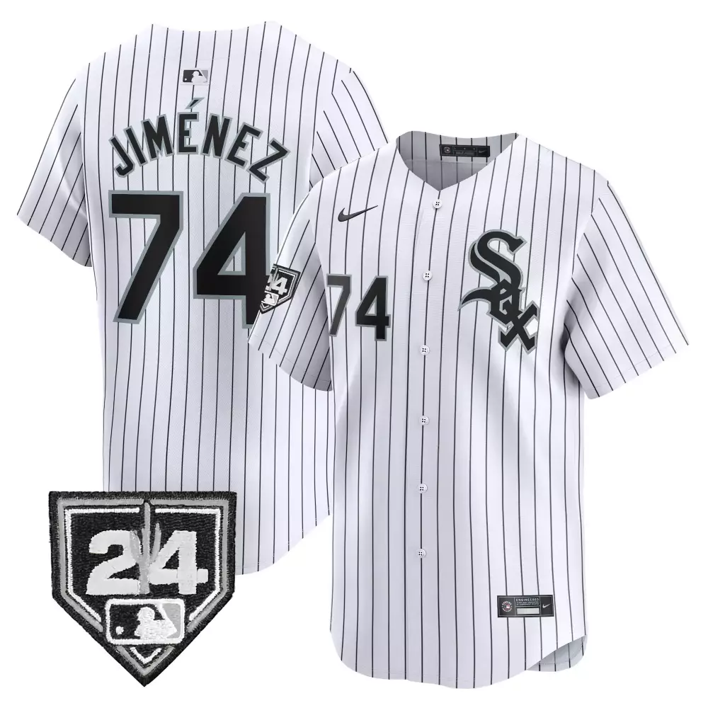 Eloy Jimenez White Chicago White Sox Men's Limited Jersey | 2024 Jackie Robinson Patch | For Men, Women & Youth