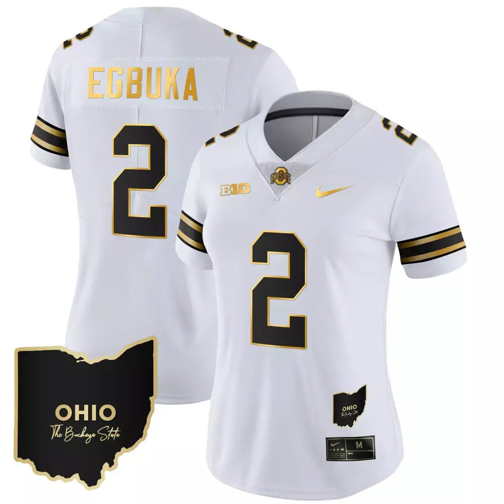 emeka egbuka white gold womens ohio state buckeyes 2023 vapor limited gold jersey ohio patch all stitched