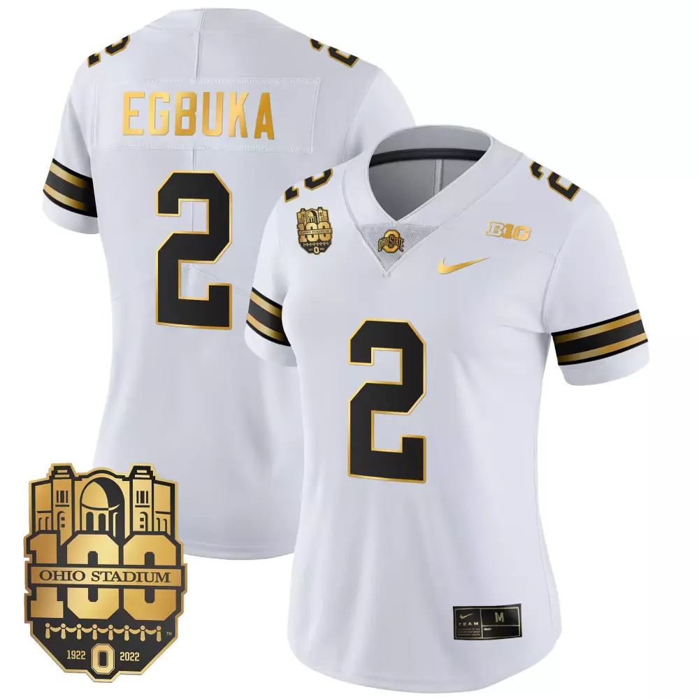 emeka egbuka white gold womens ohio state buckeyes 2023 vapor limited gold jersey ohio patch all stitched