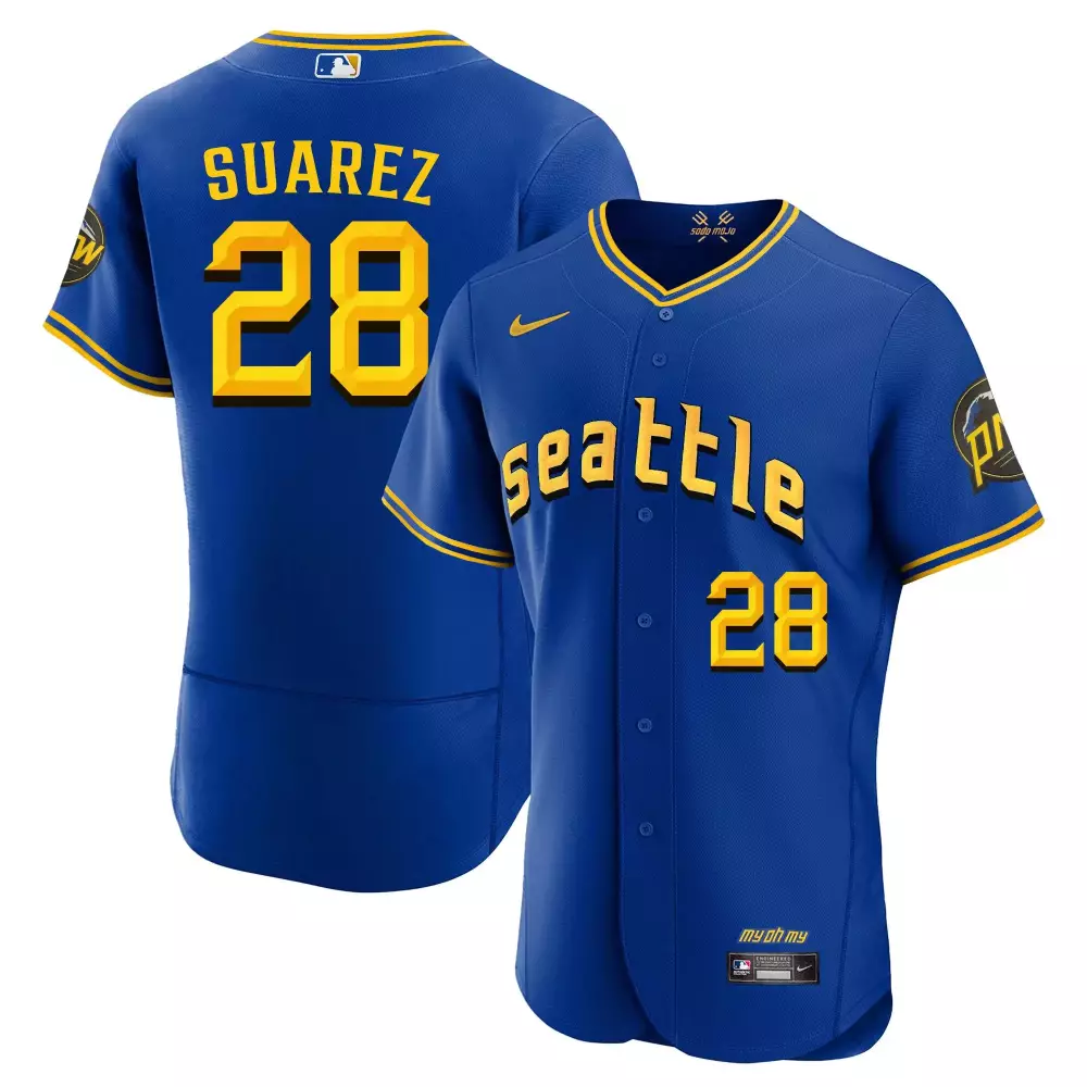 eugenio suarez flex navy mens seattle mariners 2023 city connect fan made collection jersey all stitched