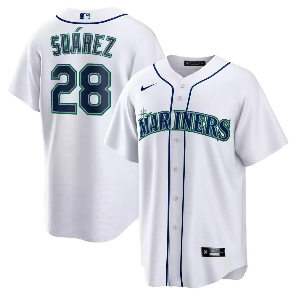 eugenio surez youth seattle mariners cool base jersey white all stitched