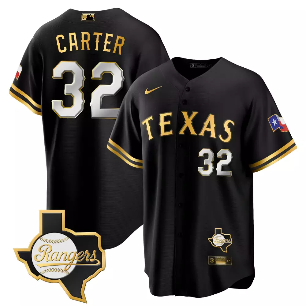Evan Carter Texas Rangers 2023 Cool Base Jersey | White Gold Stitched | Fan Gear with Texas Patch | For Men, Women & Youth