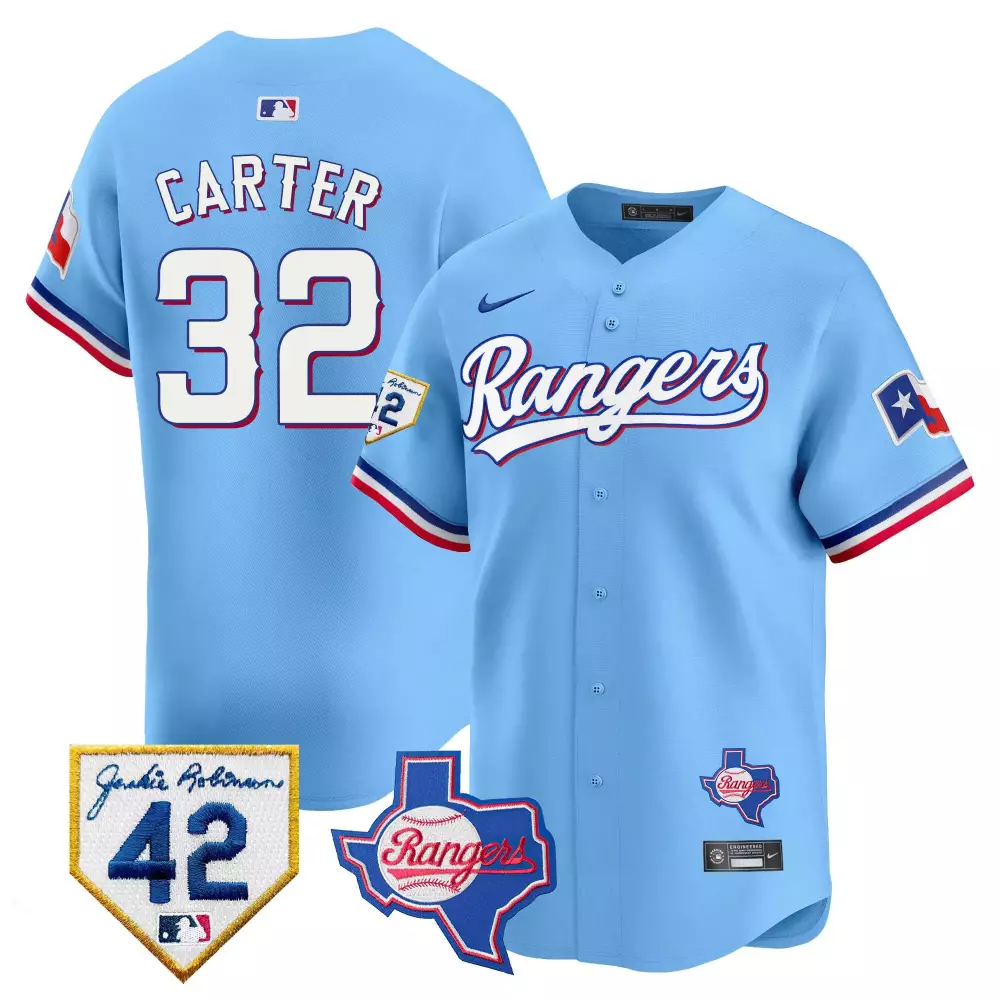 evan carter blue mens texas rangers 2024 all star game patch vapor premier limited jersey all stitched
