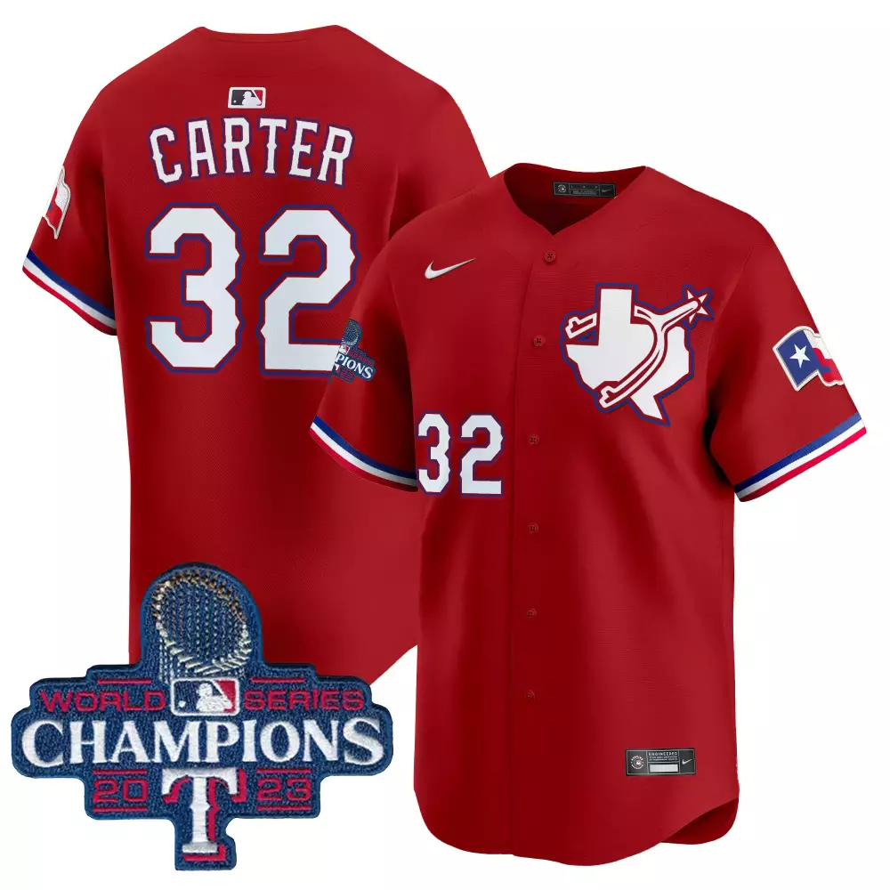 evan carter red mens texas rangers world series champions vapor premier limited jersey v3 all stitched