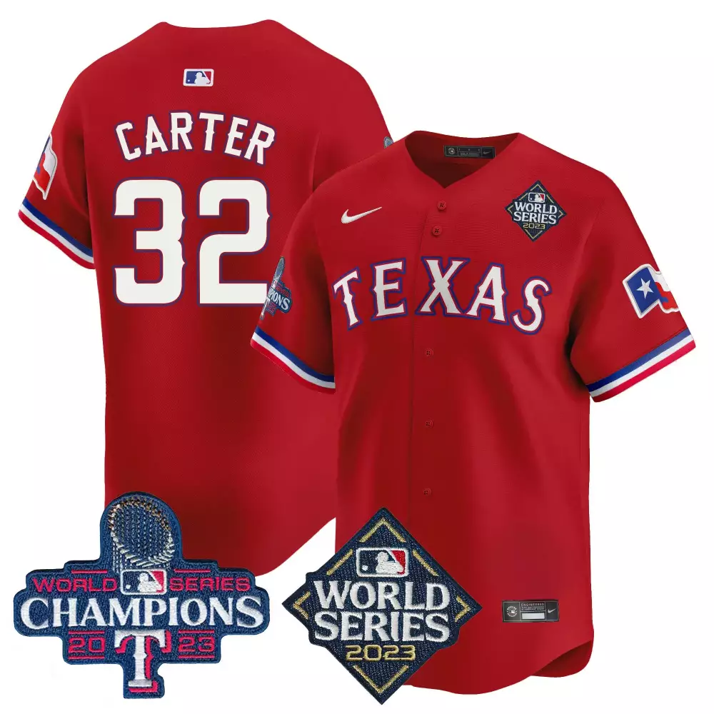 evan carter red mens texas rangers world series champions vapor premier limited jersey v3 all stitched