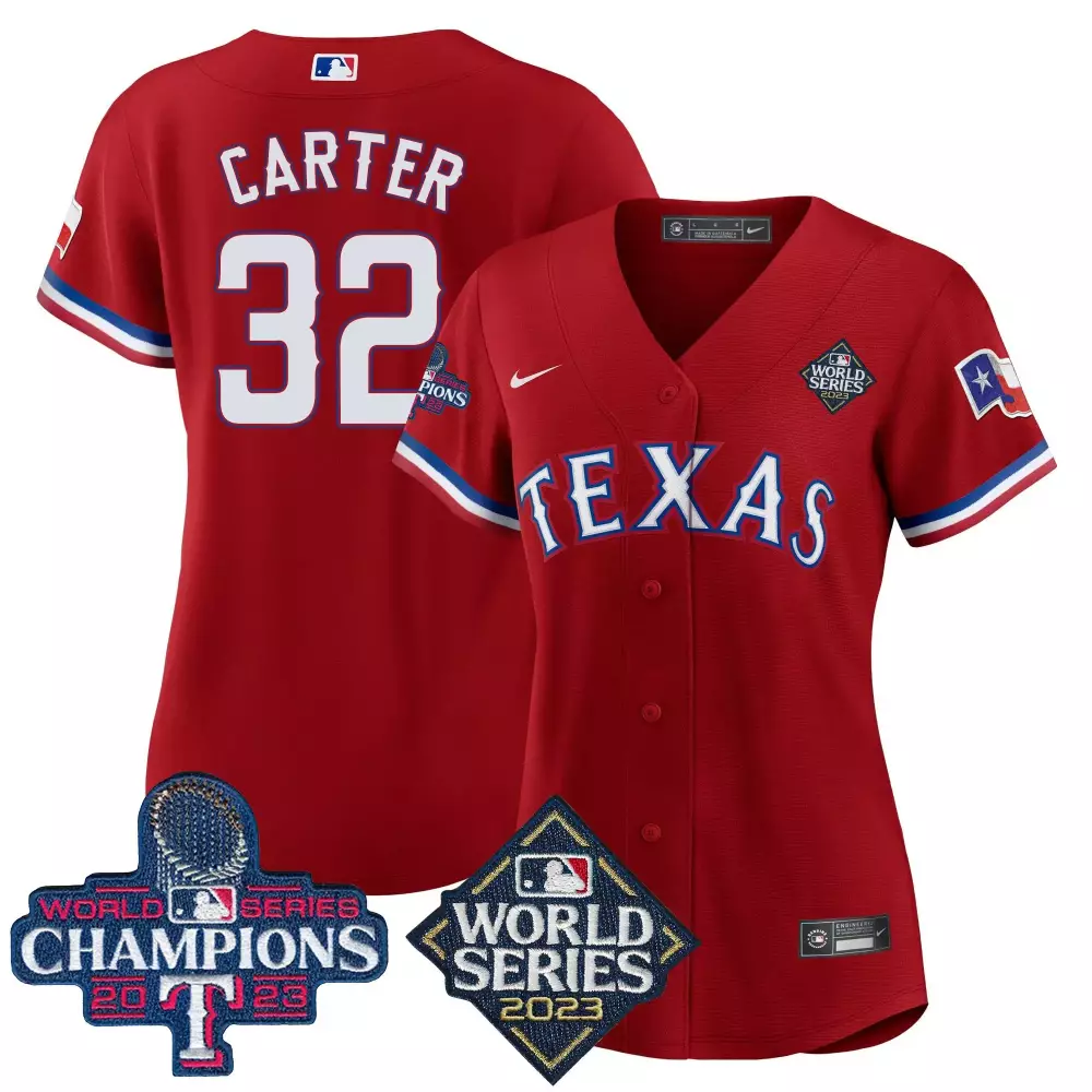 evan carter red mens texas rangers world series champions vapor premier limited jersey v3 all stitched