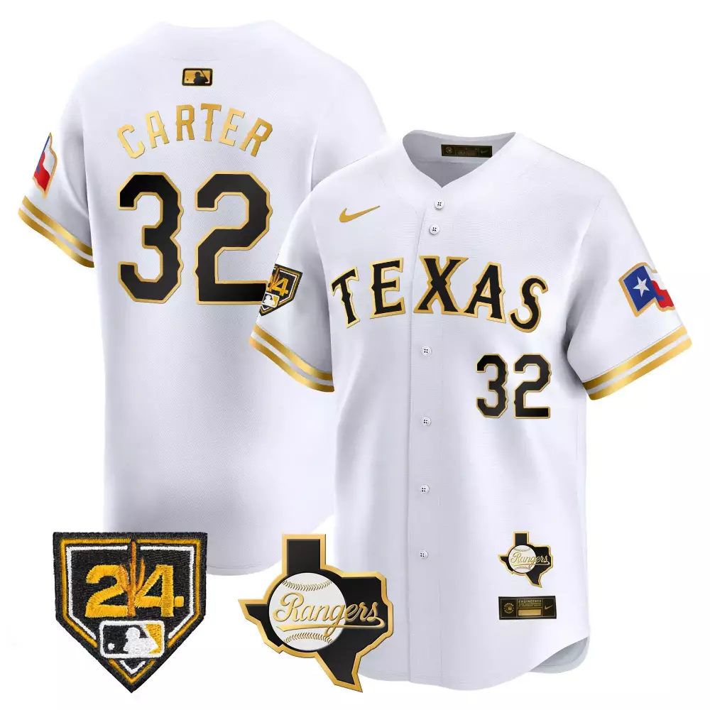 evan carter white gold mens texas rangers 2024 jackie robinson patch vapor premier limited jersey all stitched