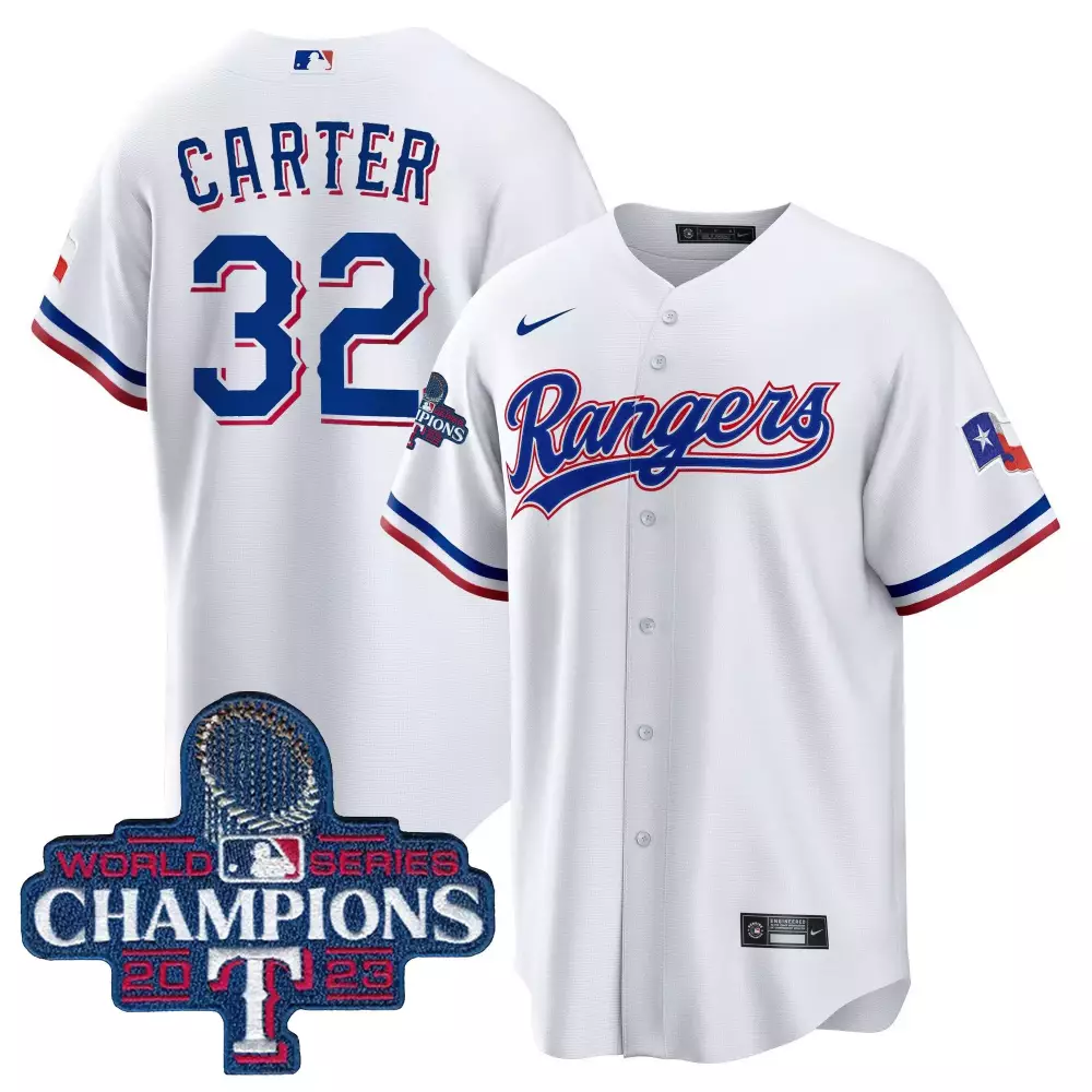 Evan Carter Texas Rangers 2023 World Series Champions Vapor Premier Limited Jersey V3 | Blue Stitched | Limited Edition Fan Gear | For Men, Women & Youth