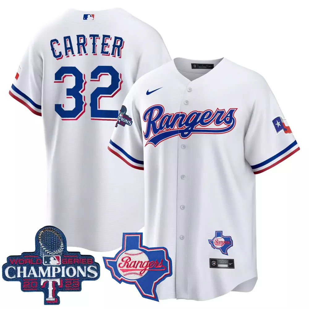 Evan Carter Texas Rangers 2023 World Series Champions Vapor Premier Limited Jersey V3 | Blue Stitched | Limited Edition Fan Gear | For Men, Women & Youth