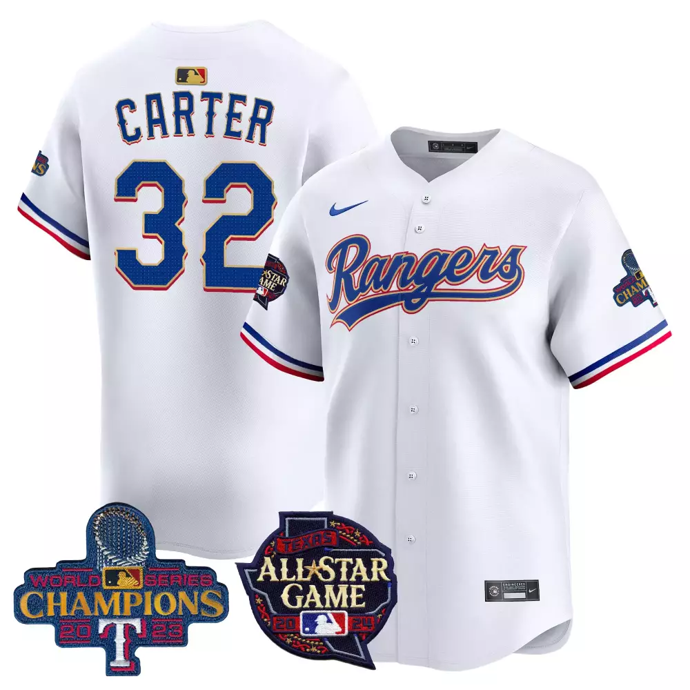 Evan Carter Texas Rangers 2024 All Star Game Patch White Vapor Premier Limited Jersey | Stitched Style | Fan Gear for Men, Women & Youth