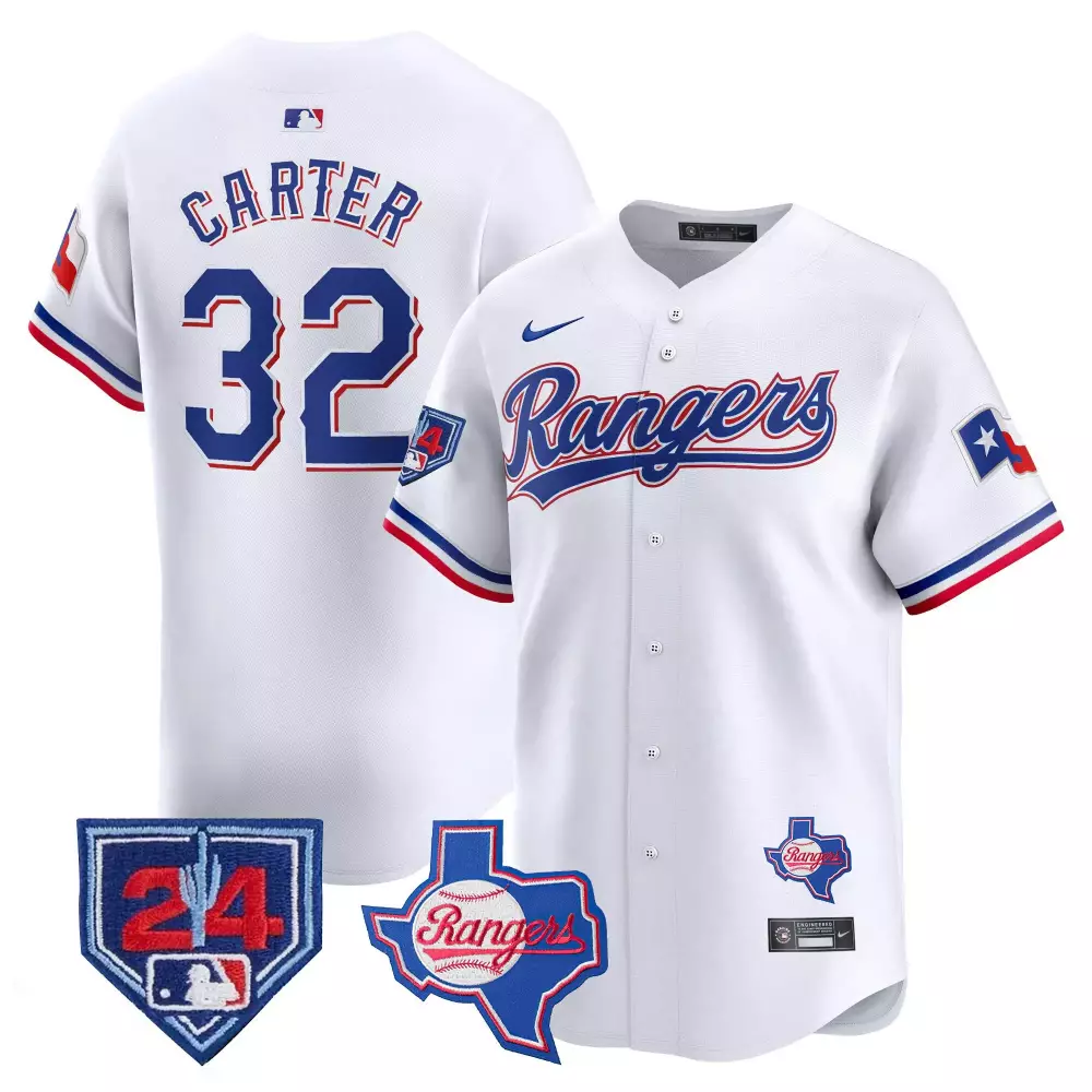 evan carter white mens texas rangers 2024 jackie robinson patch vapor premier limited jersey all stitched