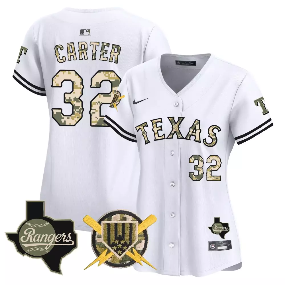 evan carter white womens texas rangers armed forces day vapor premier limited jersey all stitched