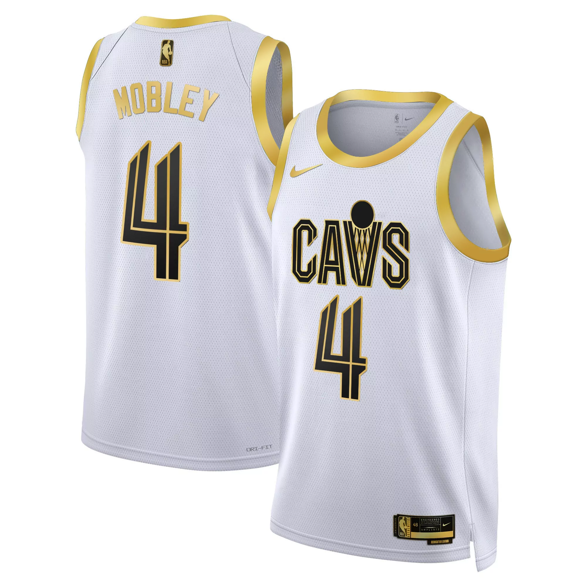 evan mobley white gold mens cleveland cavaliers swingman jersey all stitched