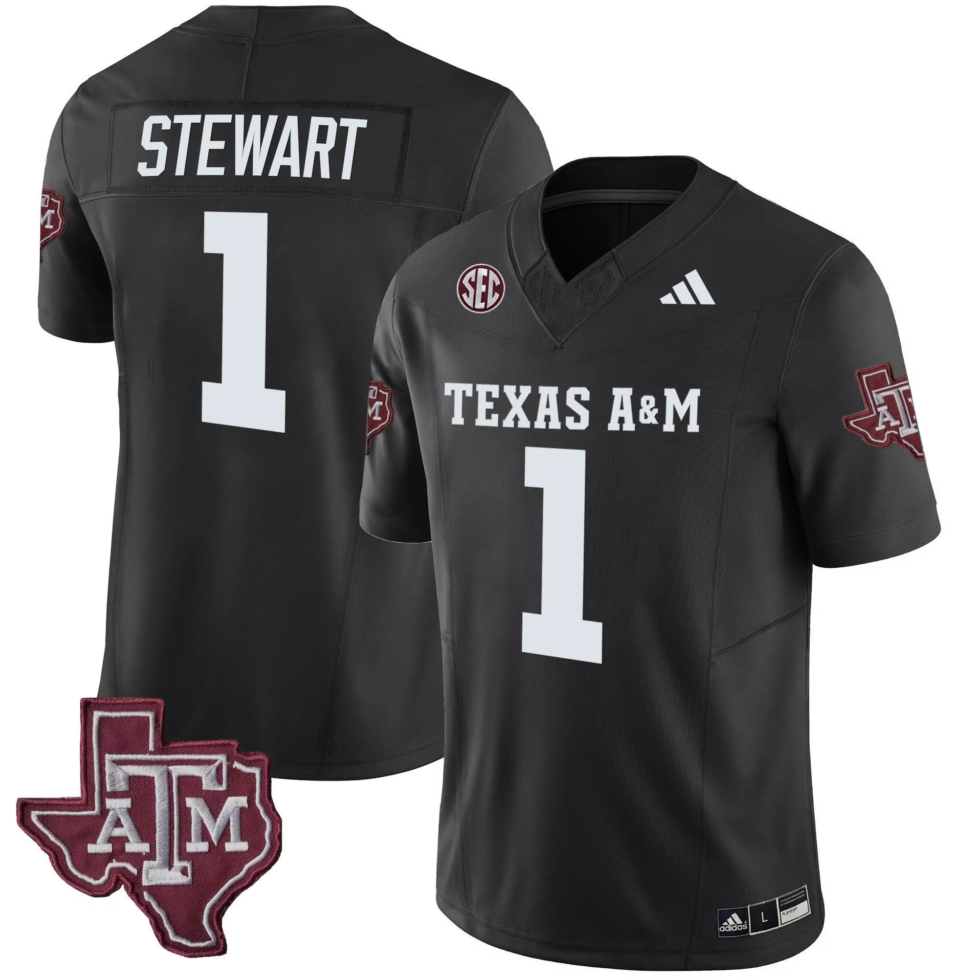 evan stewart black mens texas am aggies vapor limited jersey all stitched