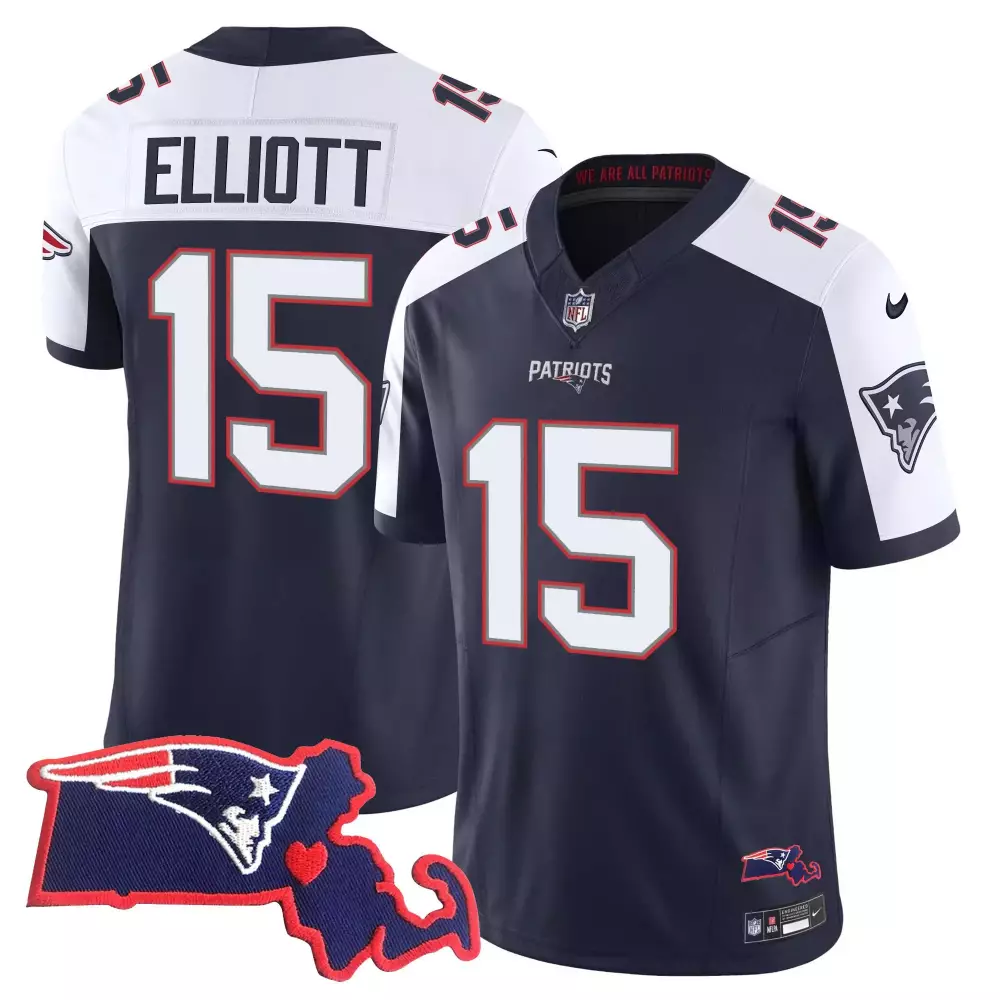 ezekiel elliott alternate womens new england patriots massachusetts patch vapor jersey all stitched