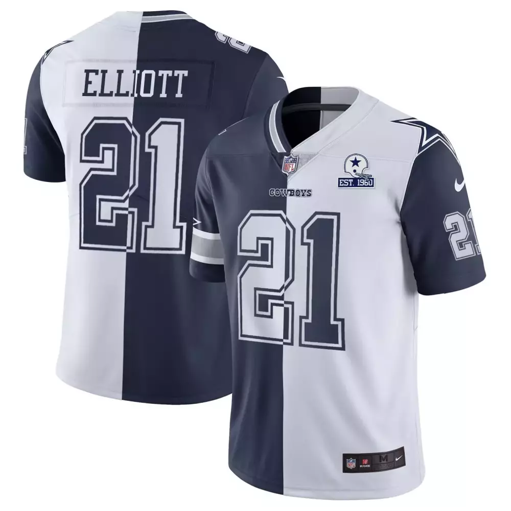 Ezekiel Elliott Women's Dallas Cowboys Gold Split Vapor Jersey | Stitched with Est 1960 Patch | For Women, Men & Youth