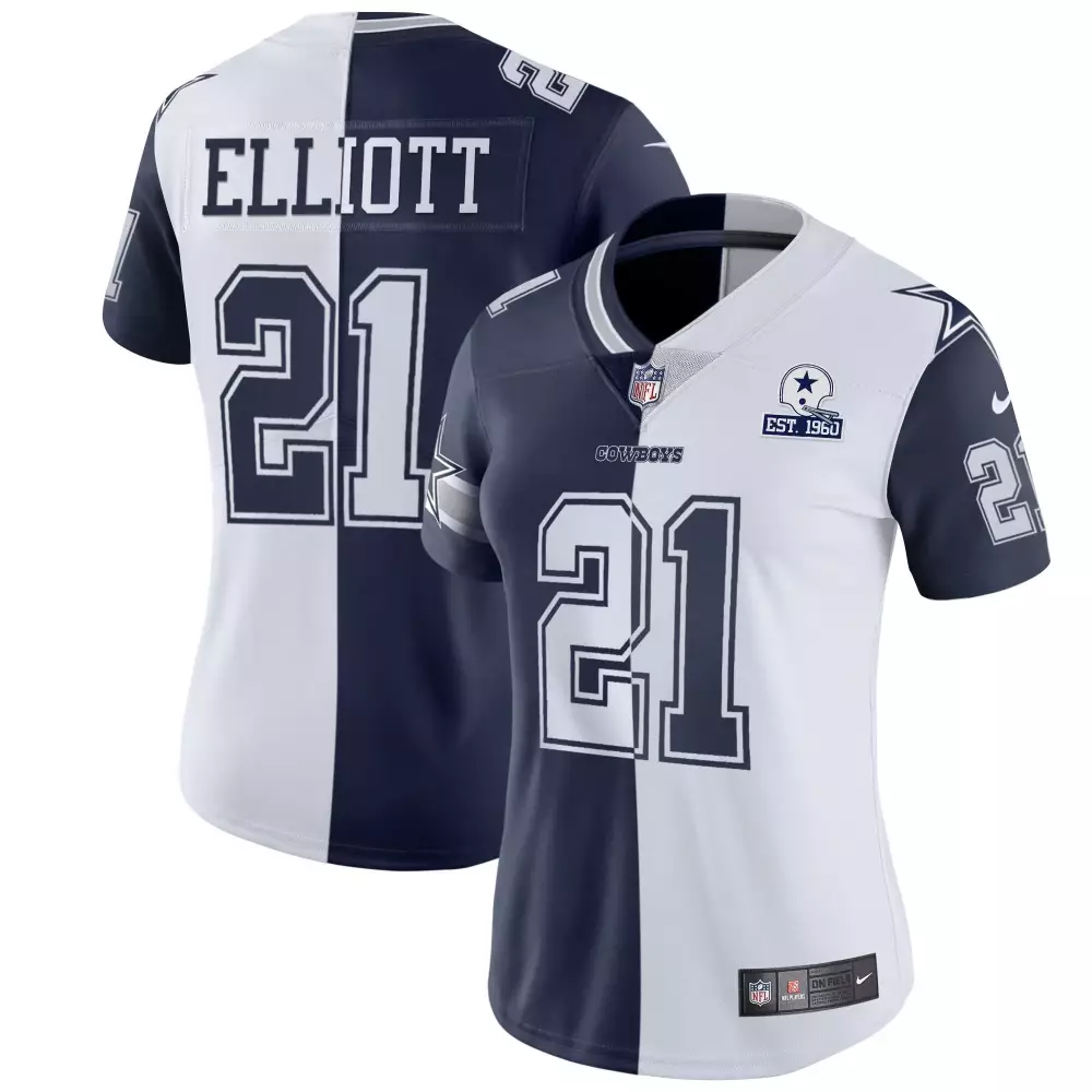 Ezekiel Elliott Women's Dallas Cowboys Gold Split Vapor Jersey | Stitched with Est 1960 Patch | For Women, Men & Youth