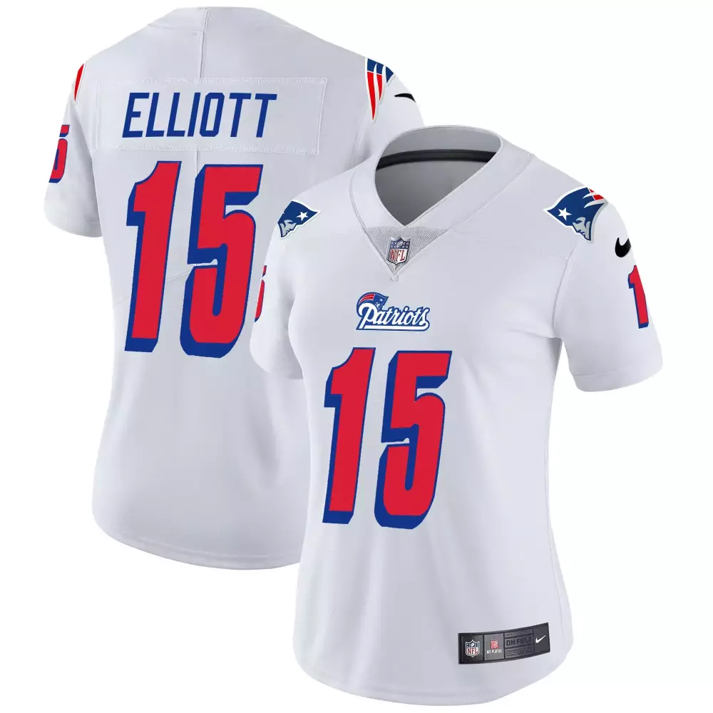 ezekiel elliott white mens new england patriots bill belichick 6x champions vapor jersey all stitched