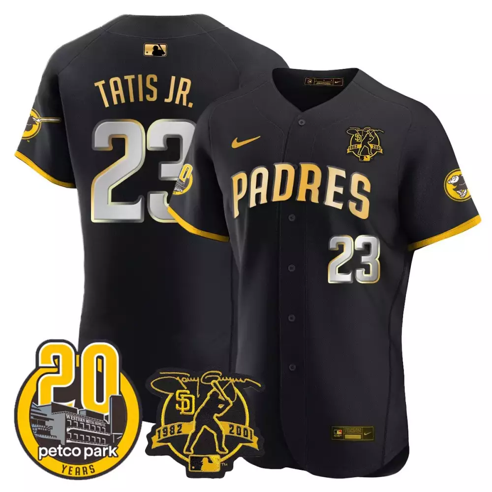 Fernando Tatis Jr. Black Gold Padres 2024 Petco Park Elite Jersey | Vapor Premier Fan Gear for Men, Women & Youth