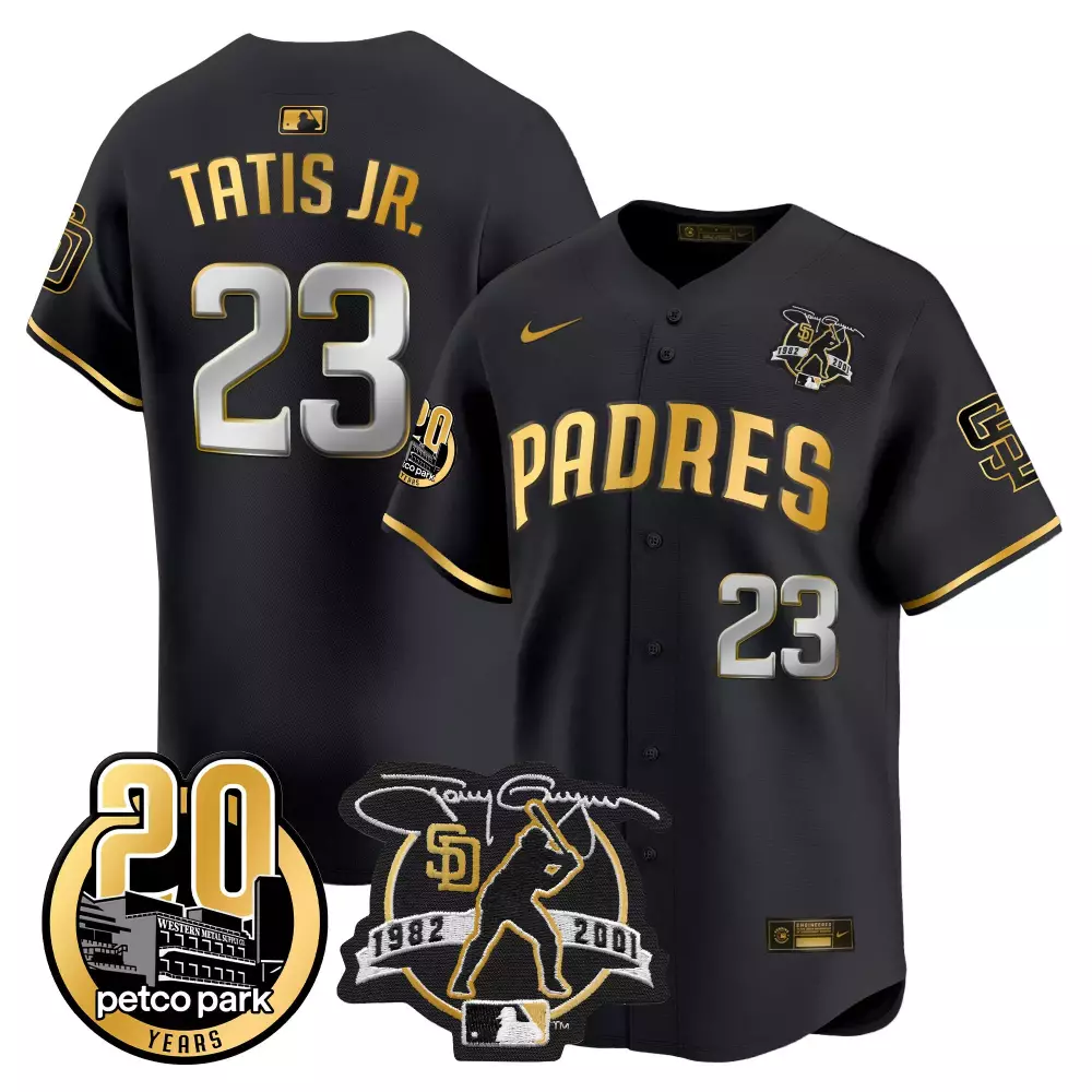Fernando Tatis Jr. Black Gold Padres 2024 Petco Park Elite Jersey | Vapor Premier Fan Gear for Men, Women & Youth