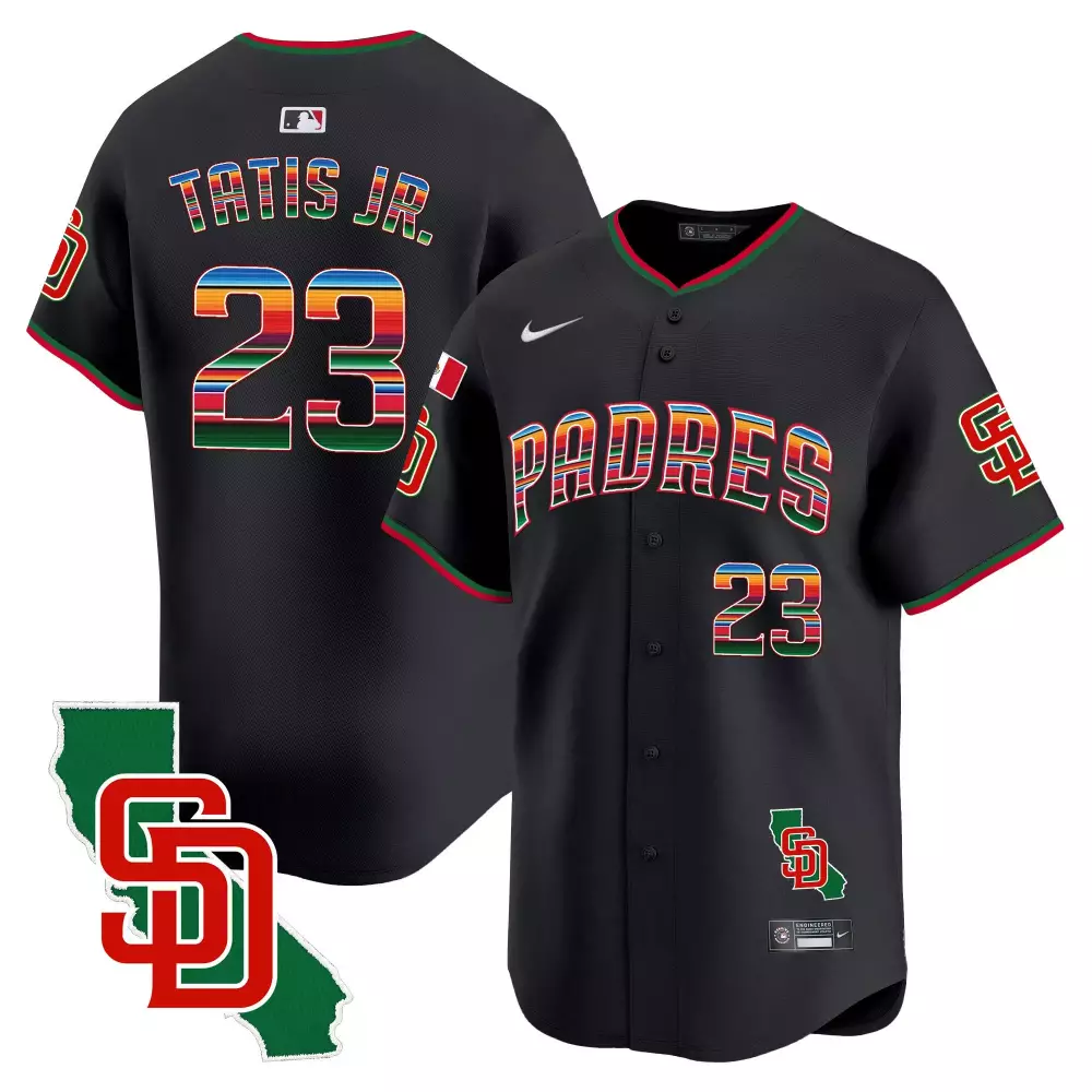 Fernando Tatis Jr. Black Men's Padres California Map Jersey | Stitched Fan Gear for Men, Women & Youth