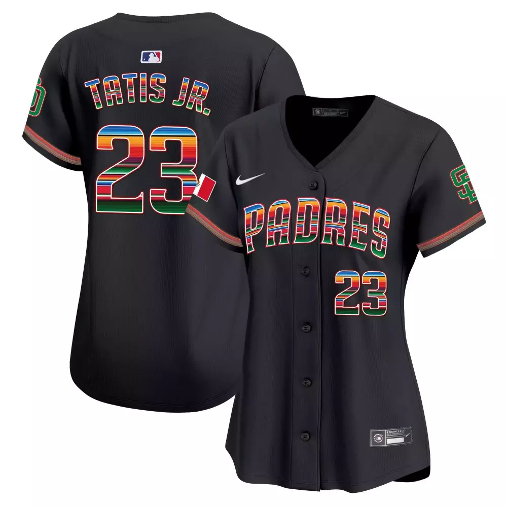 Fernando Tatis Jr. Black Women's San Diego Padres Mexico Cool Base Jersey | Limited Edition V2 | For Women