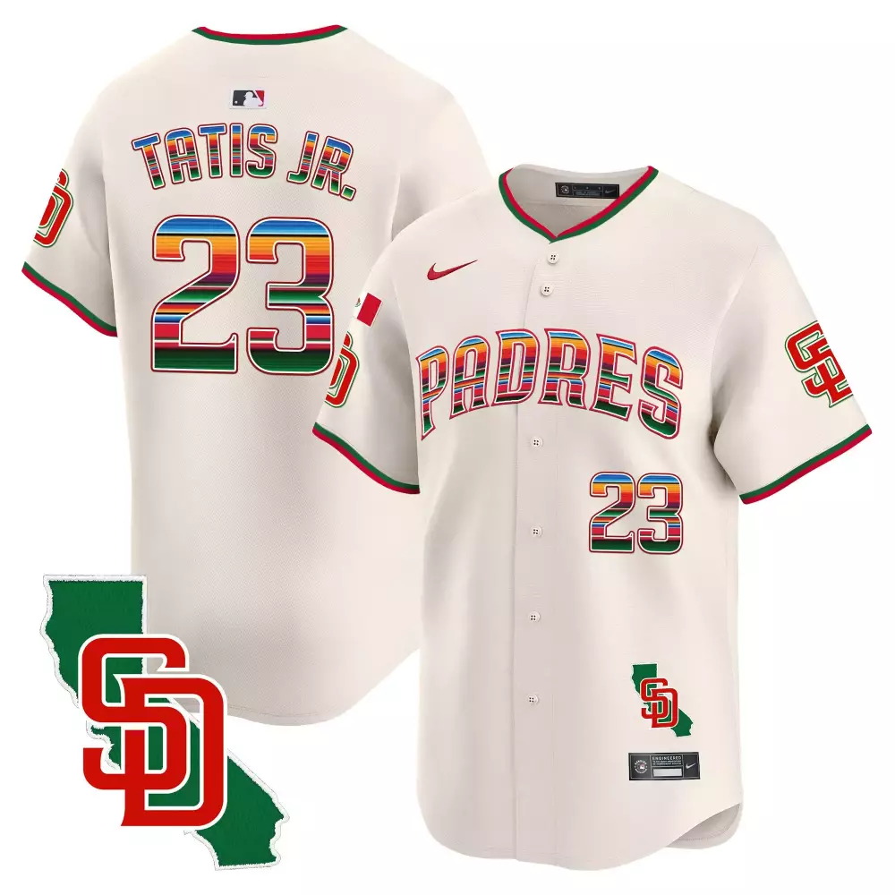 Fernando Tatis Jr. Cream Men's Padres Jersey | Mexico California Patch V2 | Limited Edition Vapor Premier | For Men, Women & Youth