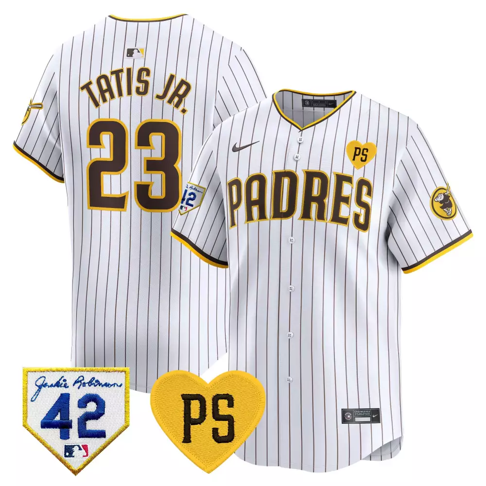 Fernando Tatis Jr. 2024 White Men's Padres Jersey | For Peter Robinson Patch | Limited Edition Stitched Fan Gear for Men, Women & Youth