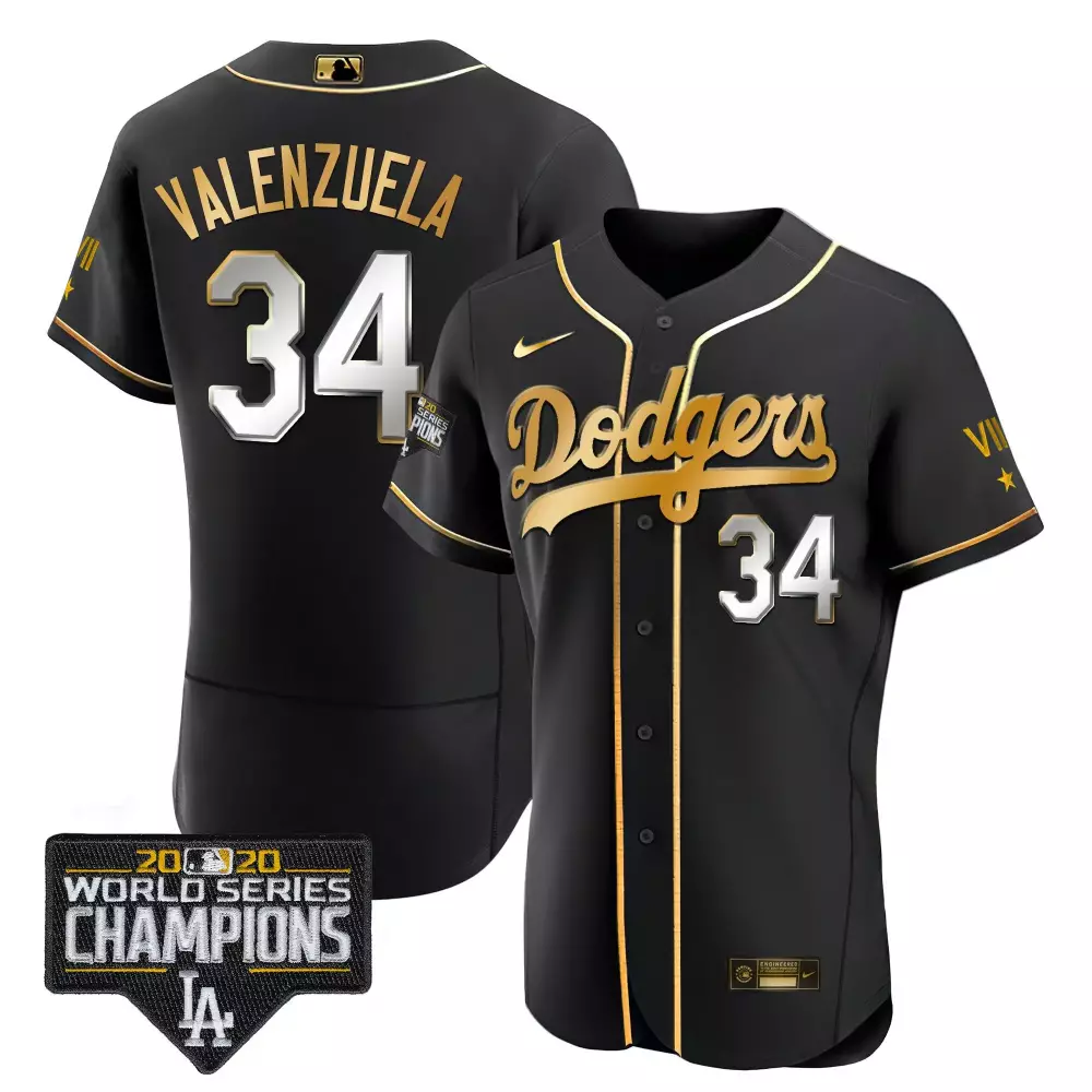 fernando valenzuela cool white mens los angeles dodgers world series vin sculy patch gold jersey all stitched