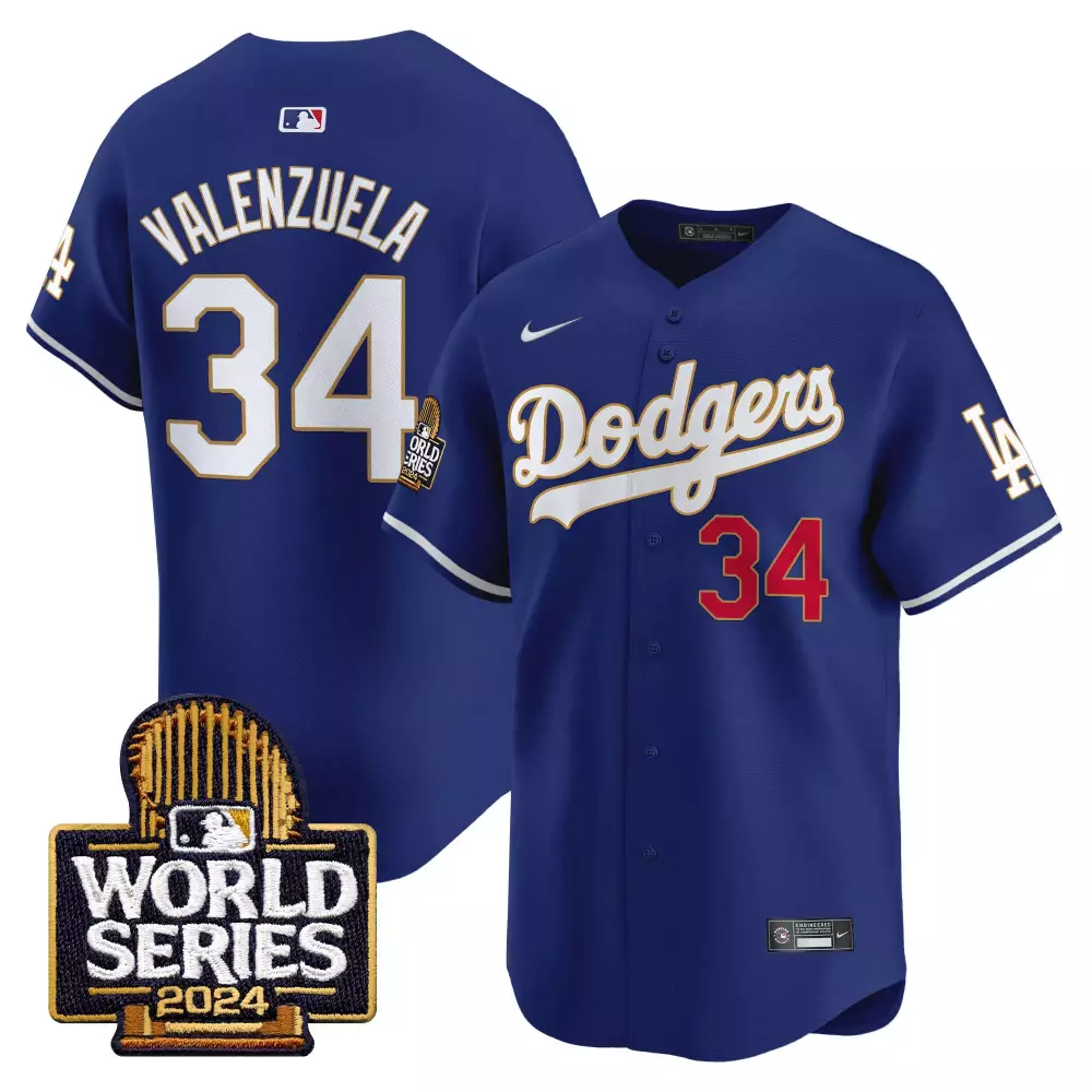 fernando valenzuela royal gold trim mens los angeles dodgers mexico world series patch jersey all stitched