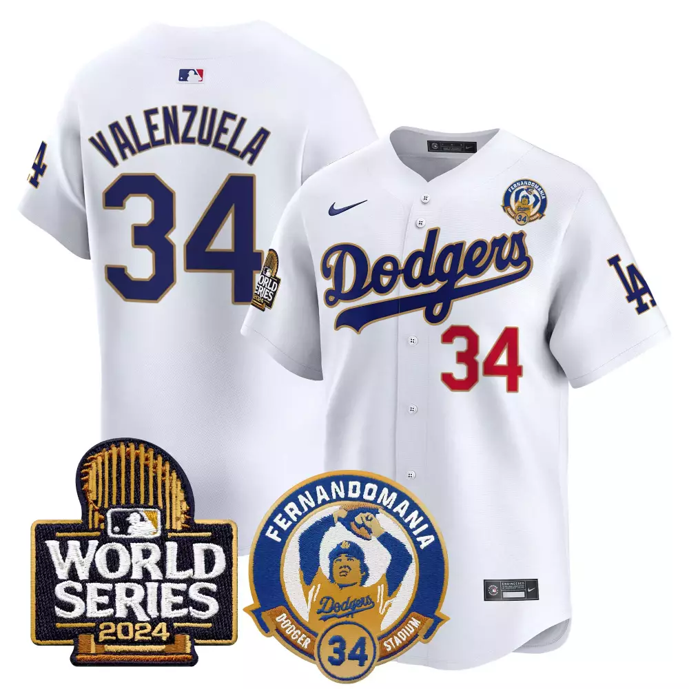 Fernando Valenzuela Dodgers 2024 World Series Patch Flex Base Jersey | Royal Mexico Design | All Stitched Fan Gear for Men, Women & Youth