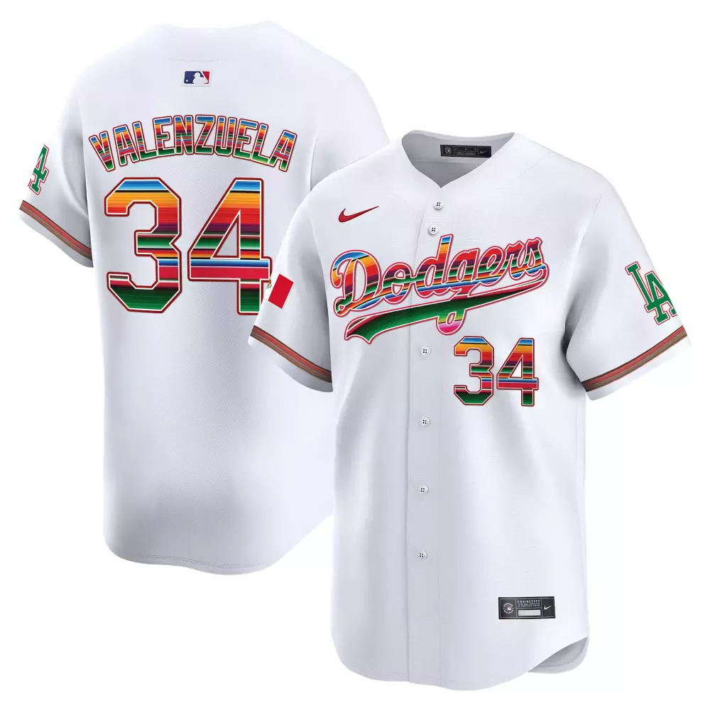 fernando valenzuela white mens los angeles dodgers mexico sugar skull vapor premier limited jersey printed