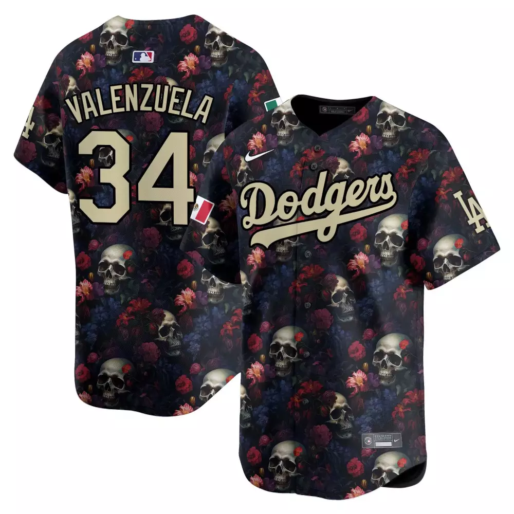 fernando valenzuela youth los angeles dodgers serape pattern mexico vapor premier limited jersey printed