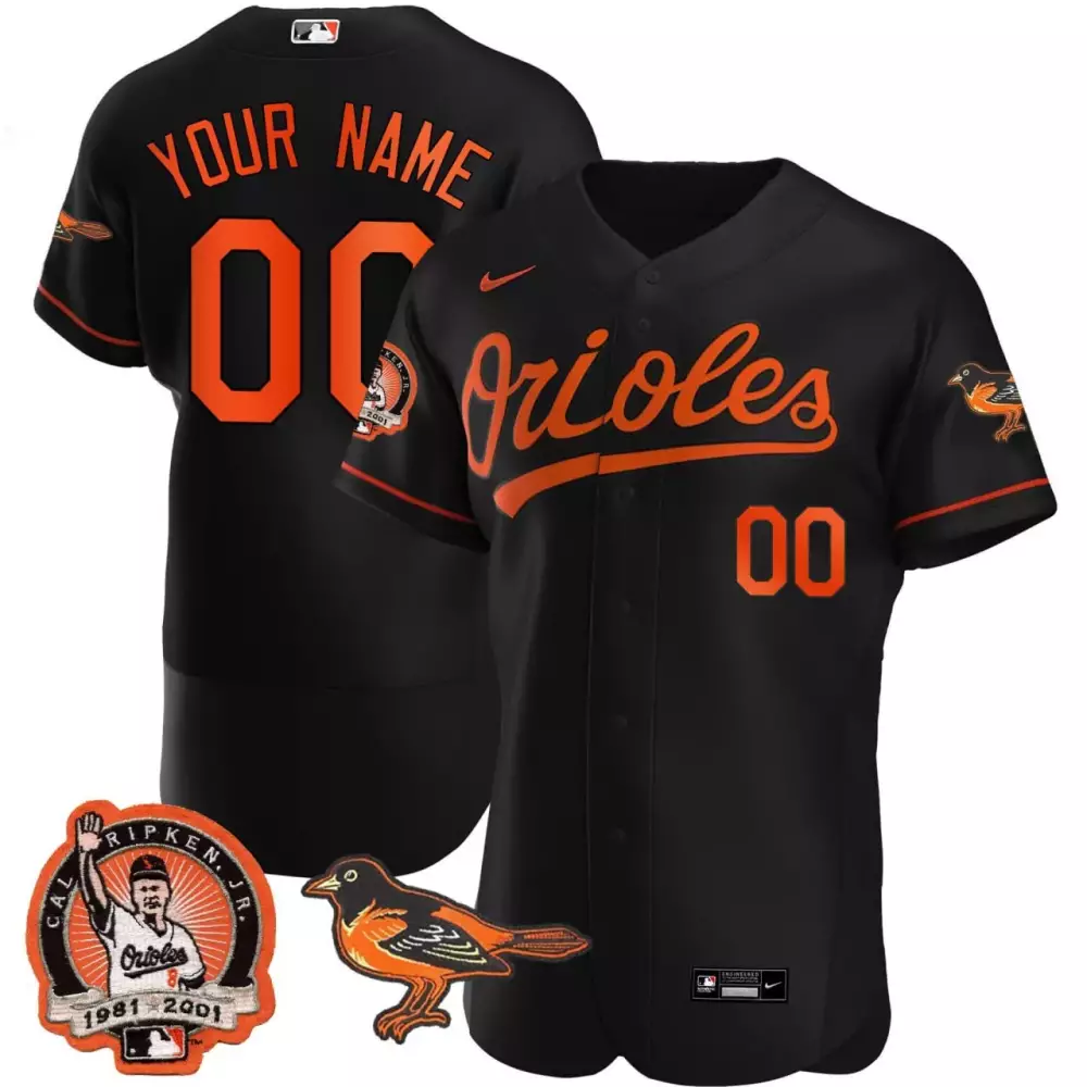 flex base men baltimore orioles black custom jersey all stitched
