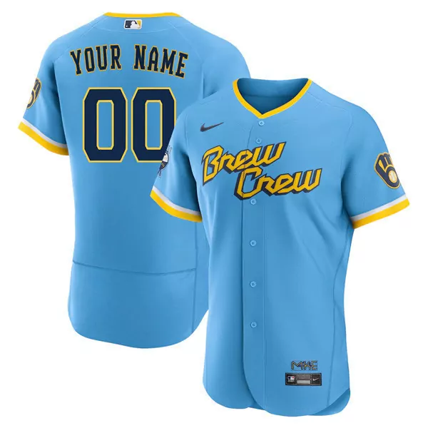 flex base men milwaukee brewers city connect custom jersey all stitched