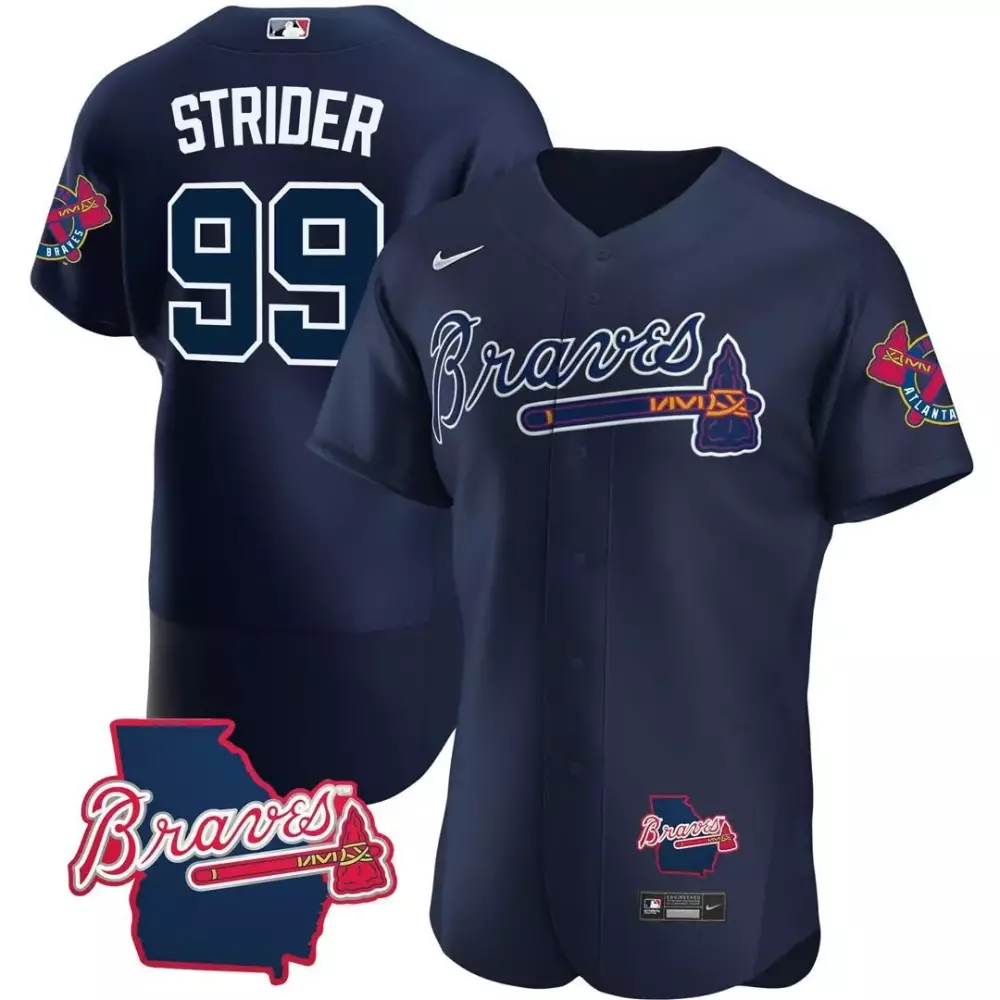 Spencer Strider Atlanta Braves Los Bravos Mexico Jersey | Stitched Women's Fan Gear | For Men, Women & Youth