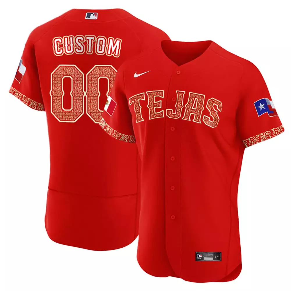 Texas Rangers Mexican Custom Jersey | Flex Red Stitched Design | Fan Gear for Men, Women & Youth