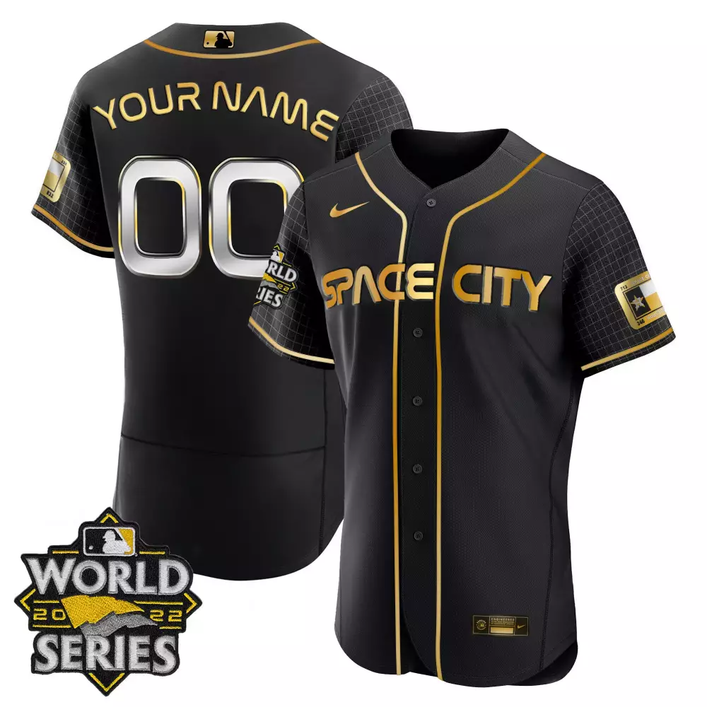 flex orange white men houston astros 2023 gold alternate custom jersey all stitched