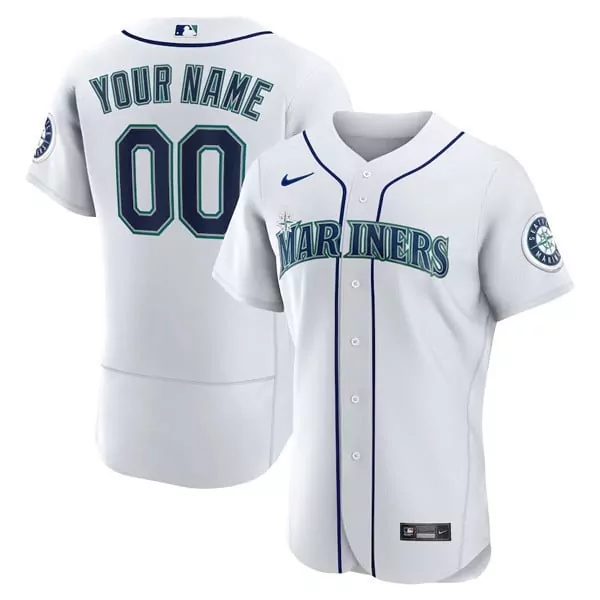 flex white men seattle mariners custom jersey all stitched