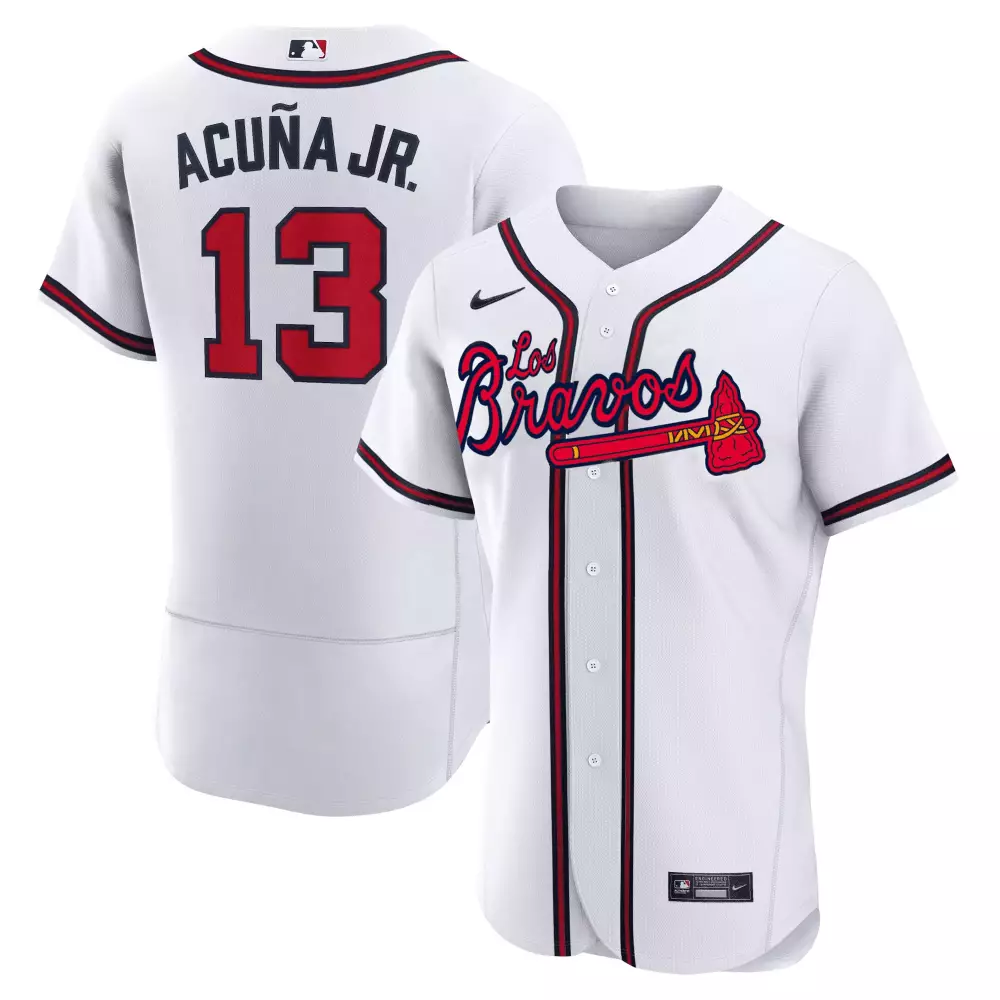 Ronald Acuna Jr. Atlanta Braves Flex White Men's Jersey | Stitched | Fan Gear for Game Day | For Men, Women & Youth