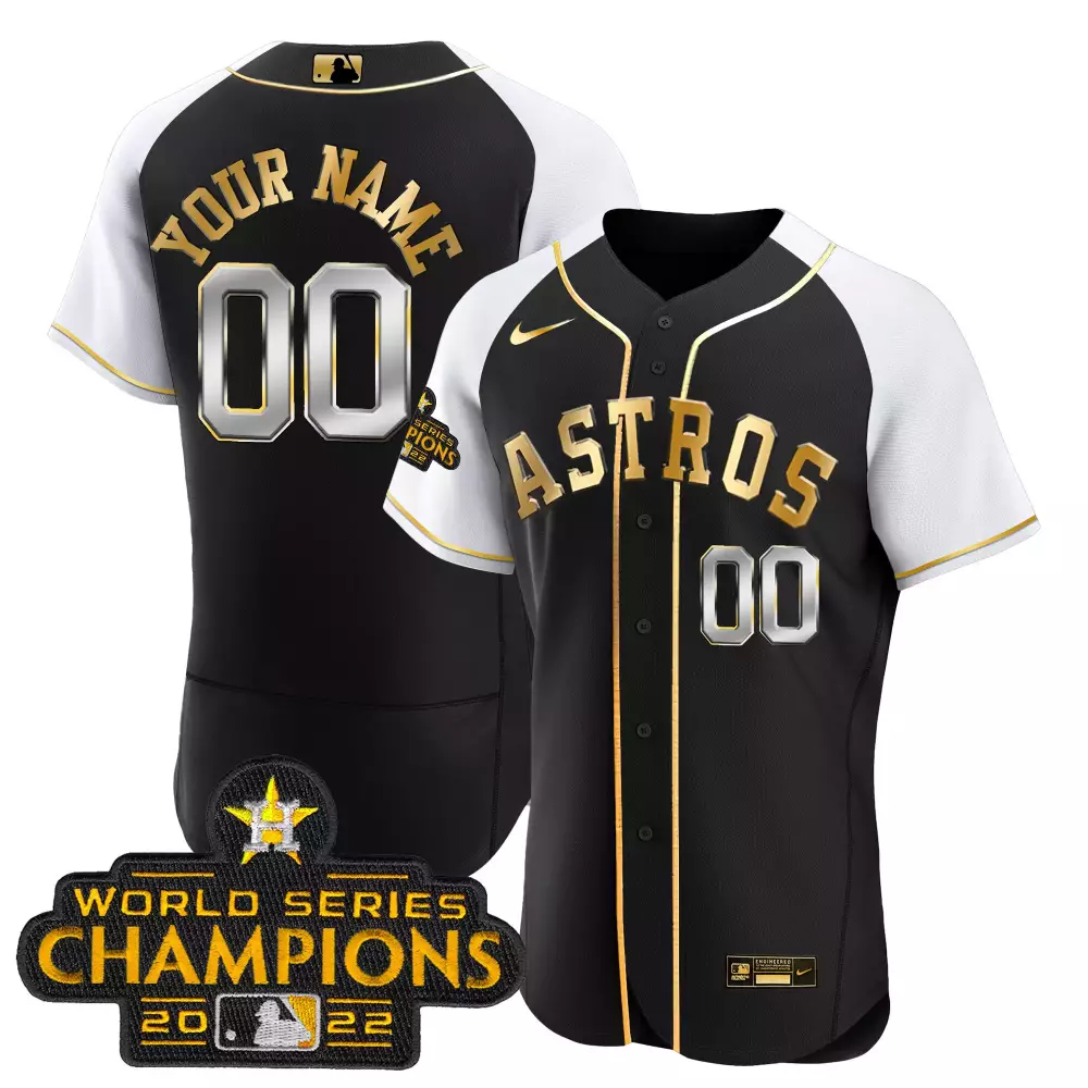 flex white sleeves women houston astros 2023 gold alternate custom jersey all stitched