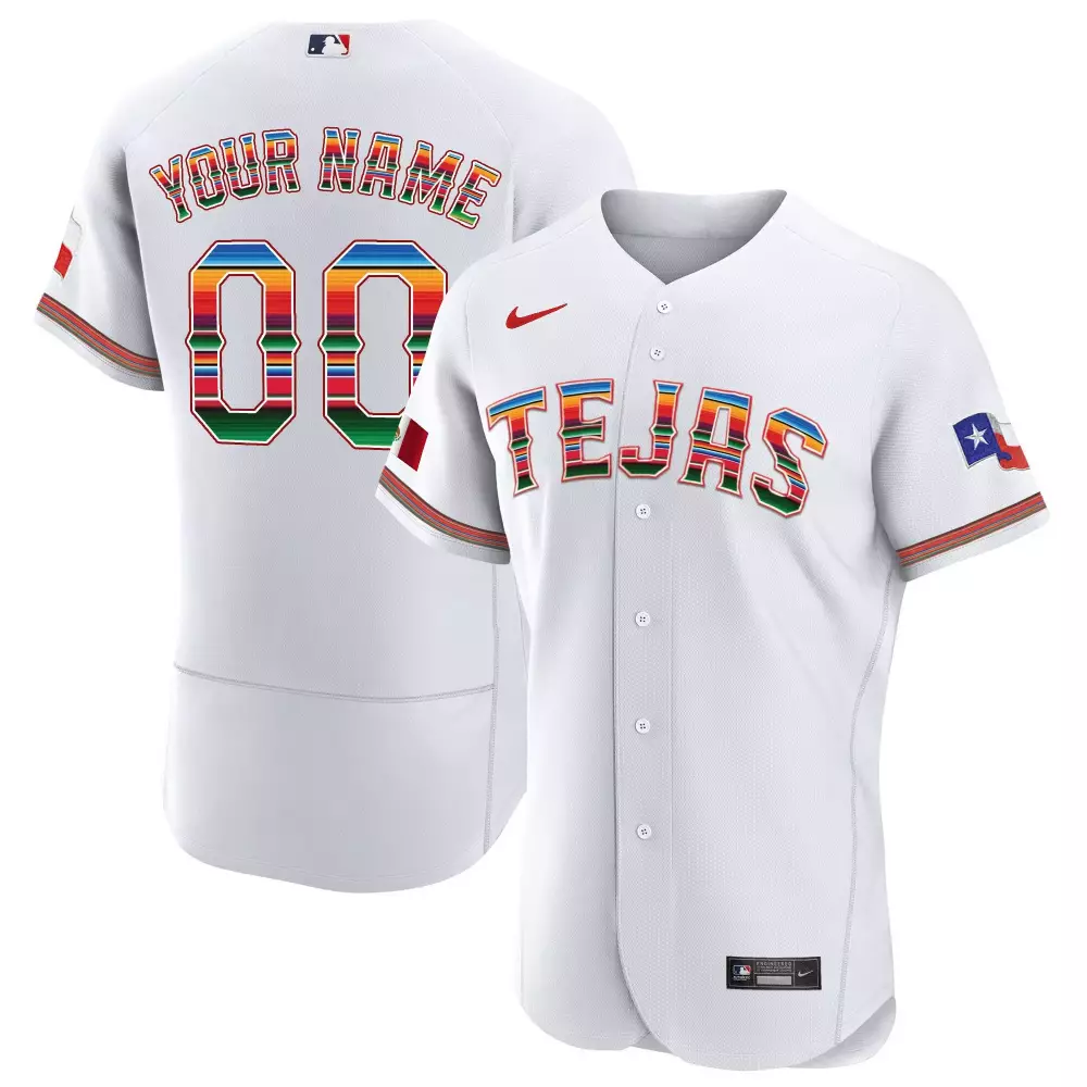 Texas Rangers Mexican Custom Jersey V2 | Flex White for Women | Stitched Fan Gear for Men, Women & Youth