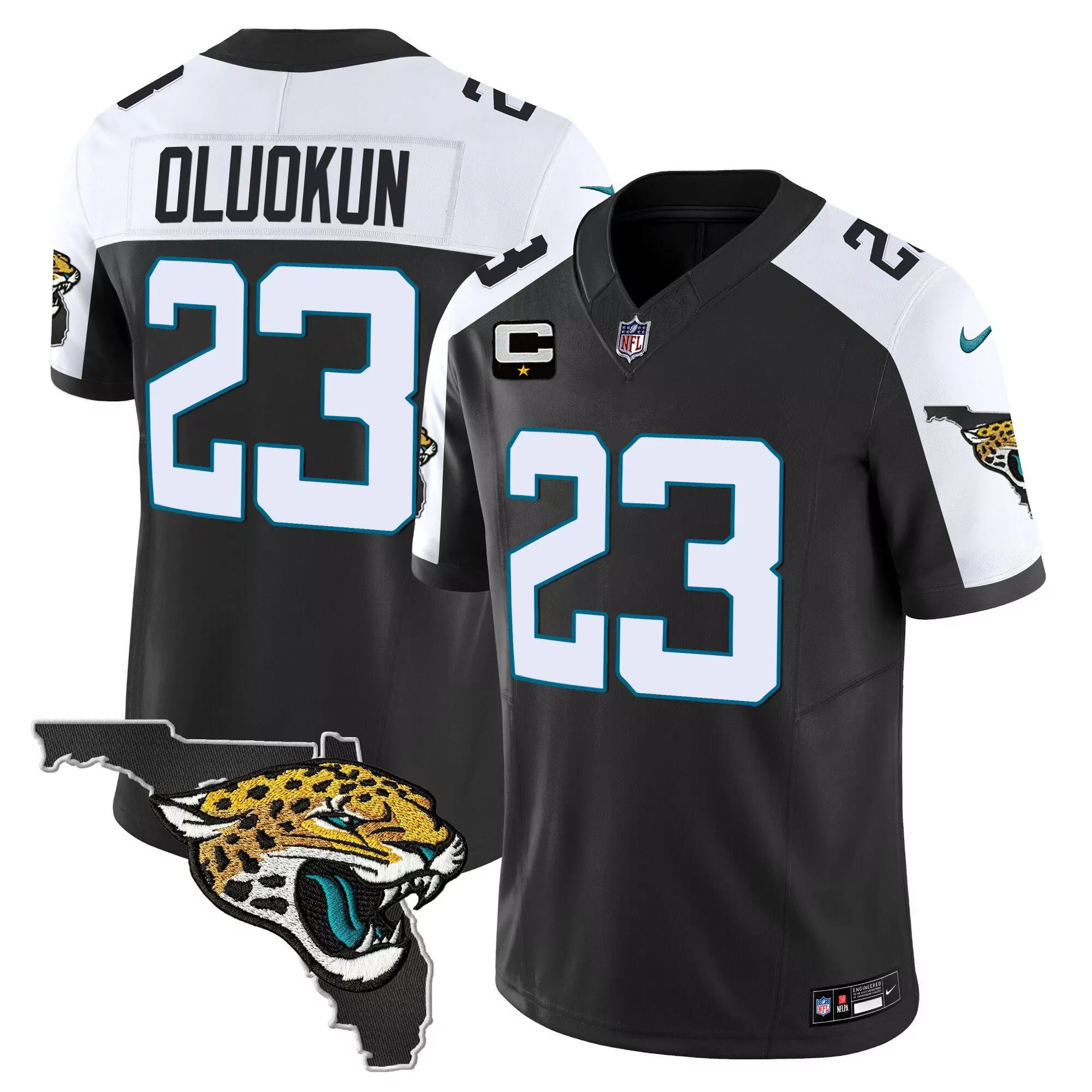 foyesade oluokun black alternate mens jacksonville jaguars florida patch vapor jersey all stitched