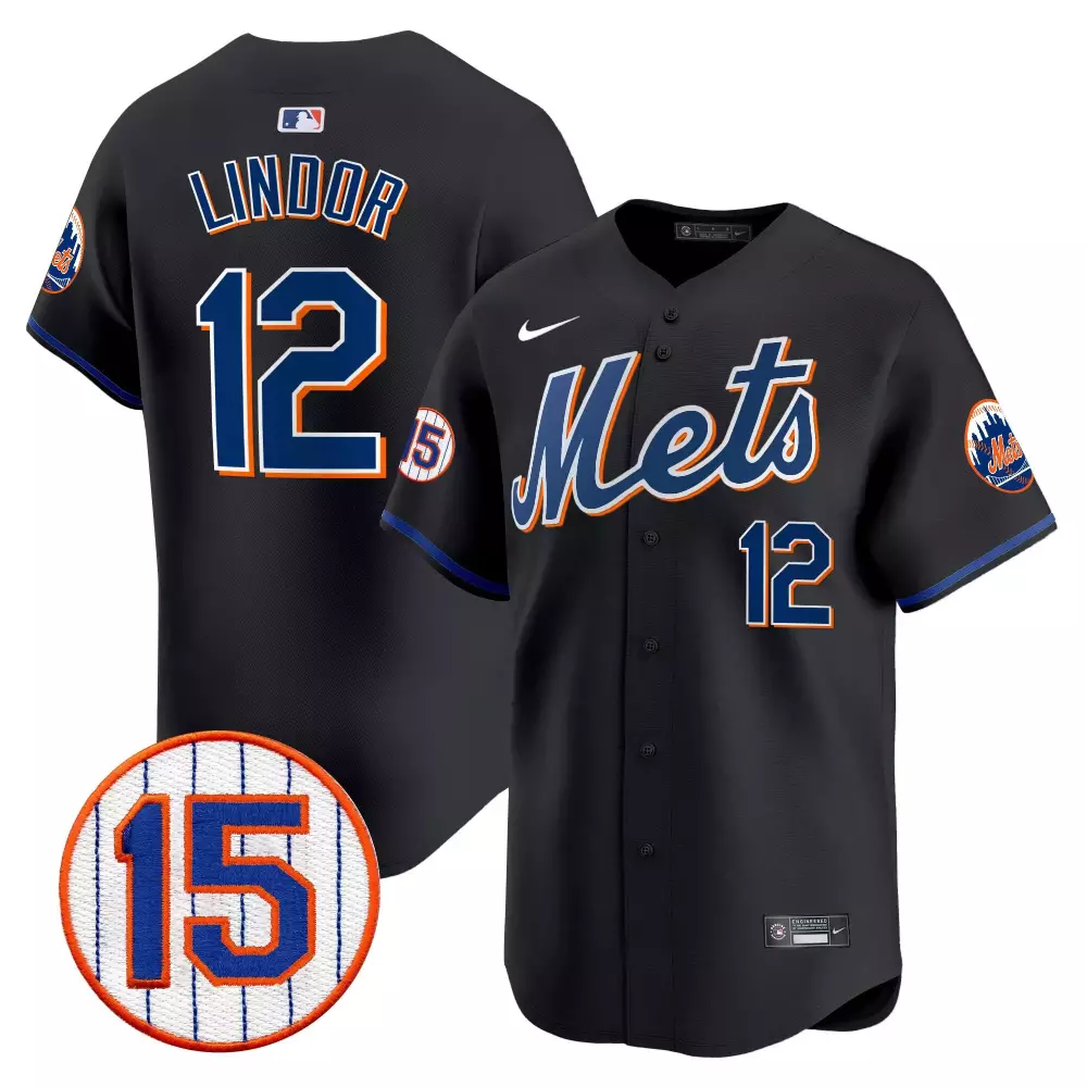 francisco lindor black mens new york mets grimace vapor premier limited jersey v2 all stitched