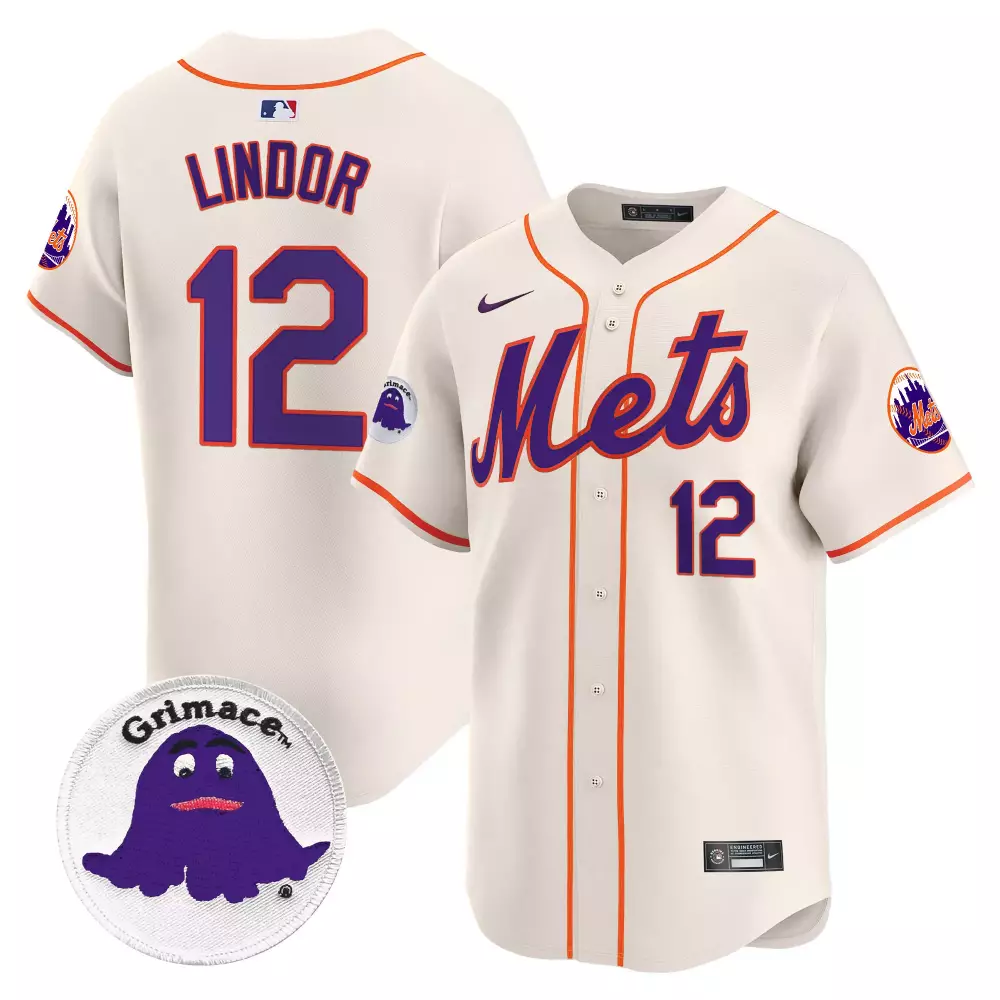 francisco lindor cool navy mens new york mets gold trim jersey all stitched