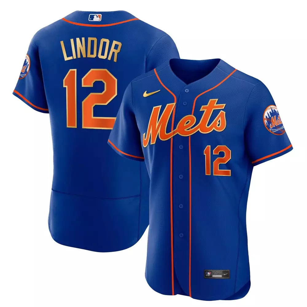 francisco lindor flex black limited mens new york mets black limited gold jersey all stitched