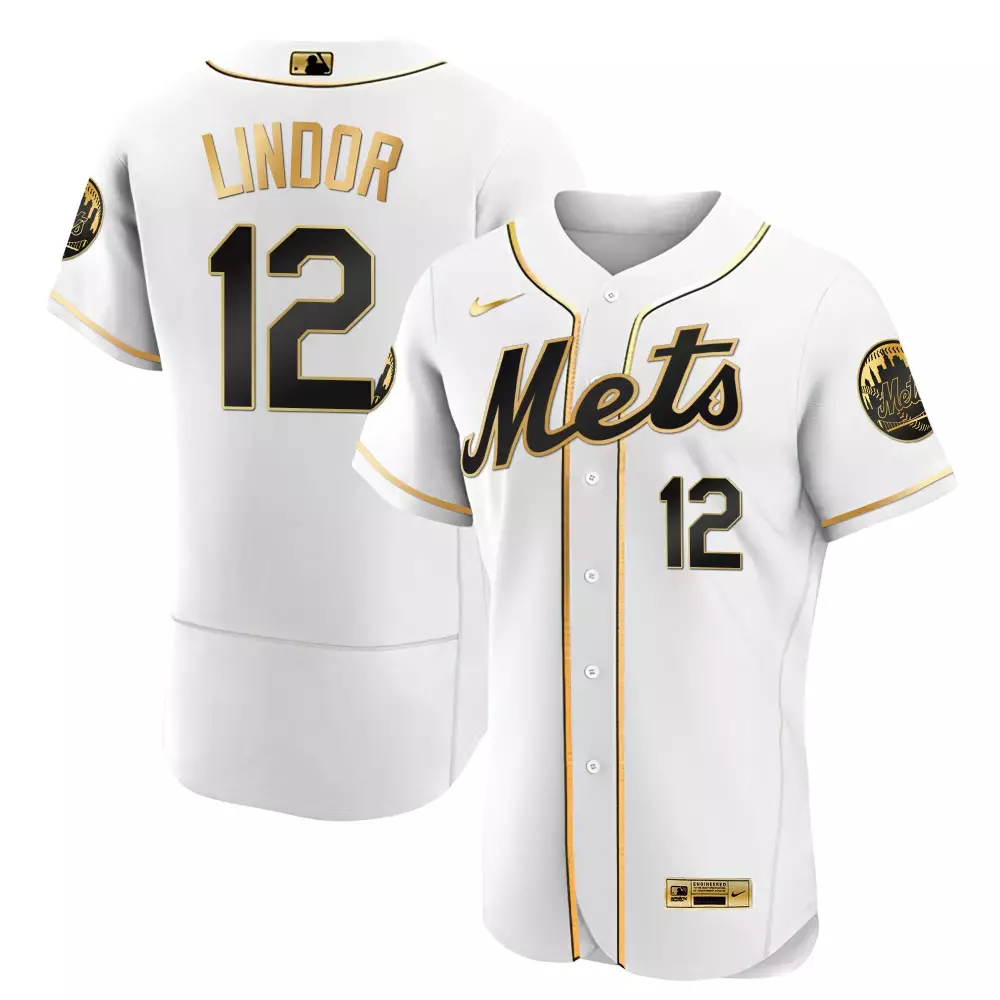 francisco lindor flex black limited mens new york mets black limited gold jersey all stitched